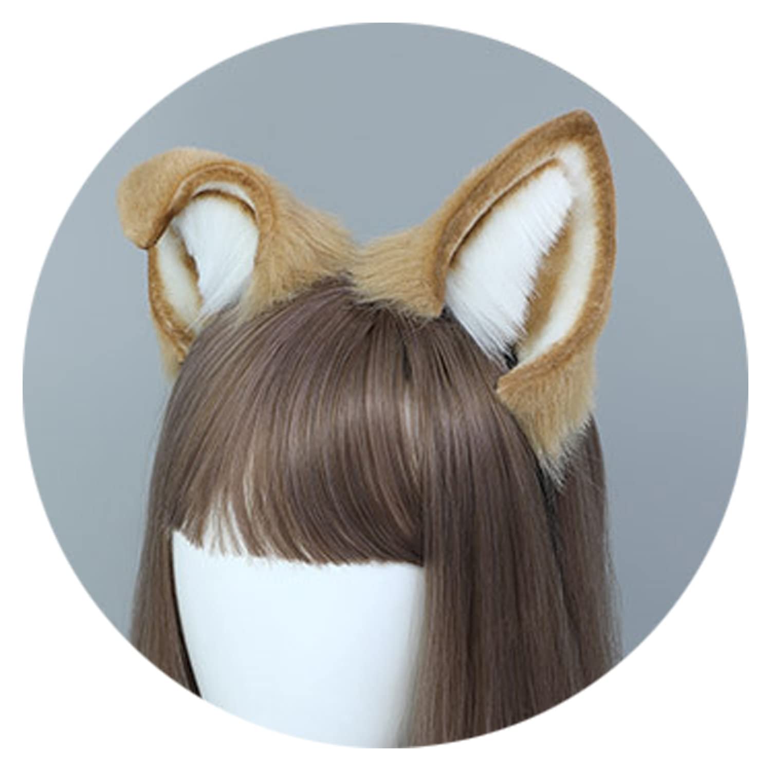Faylay Women's Furry Dog Ear Headband - Cute Animal Ear Hair Accessories for Cosplay, Halloween, and Daily Fashion