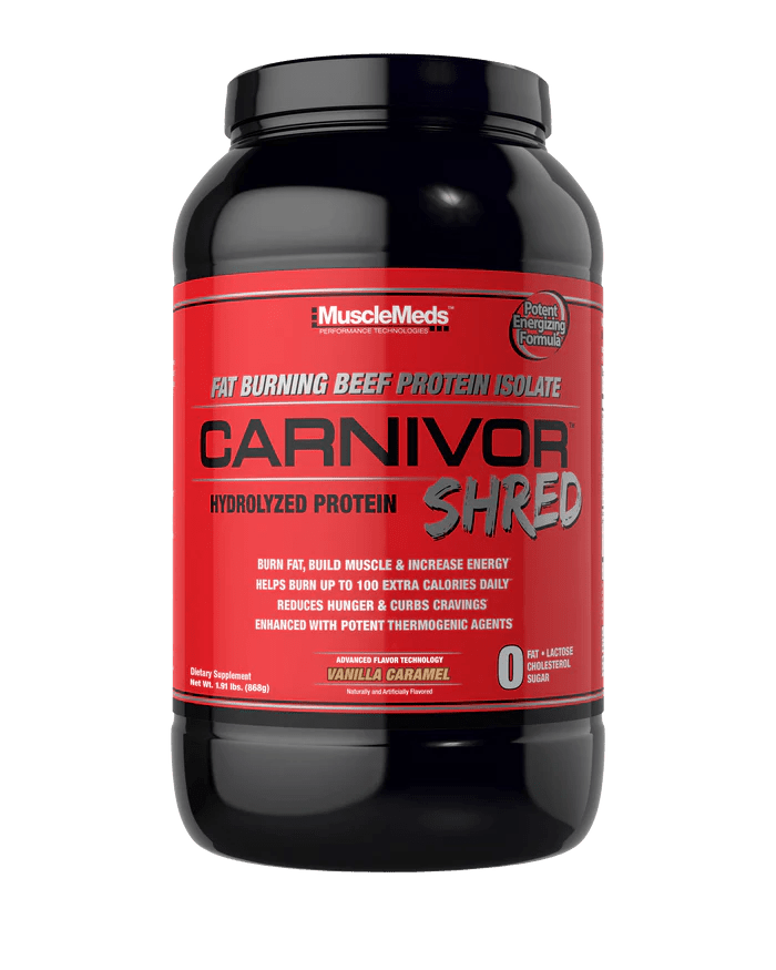MuscleMeds CARNIVOR Shred Protein Powder - Beef Protein Isolate for Fat Loss & Muscle Definition - Pre & Post Workout Supplement for Men & Women - Ideal for Keto & Low Carb Diets
