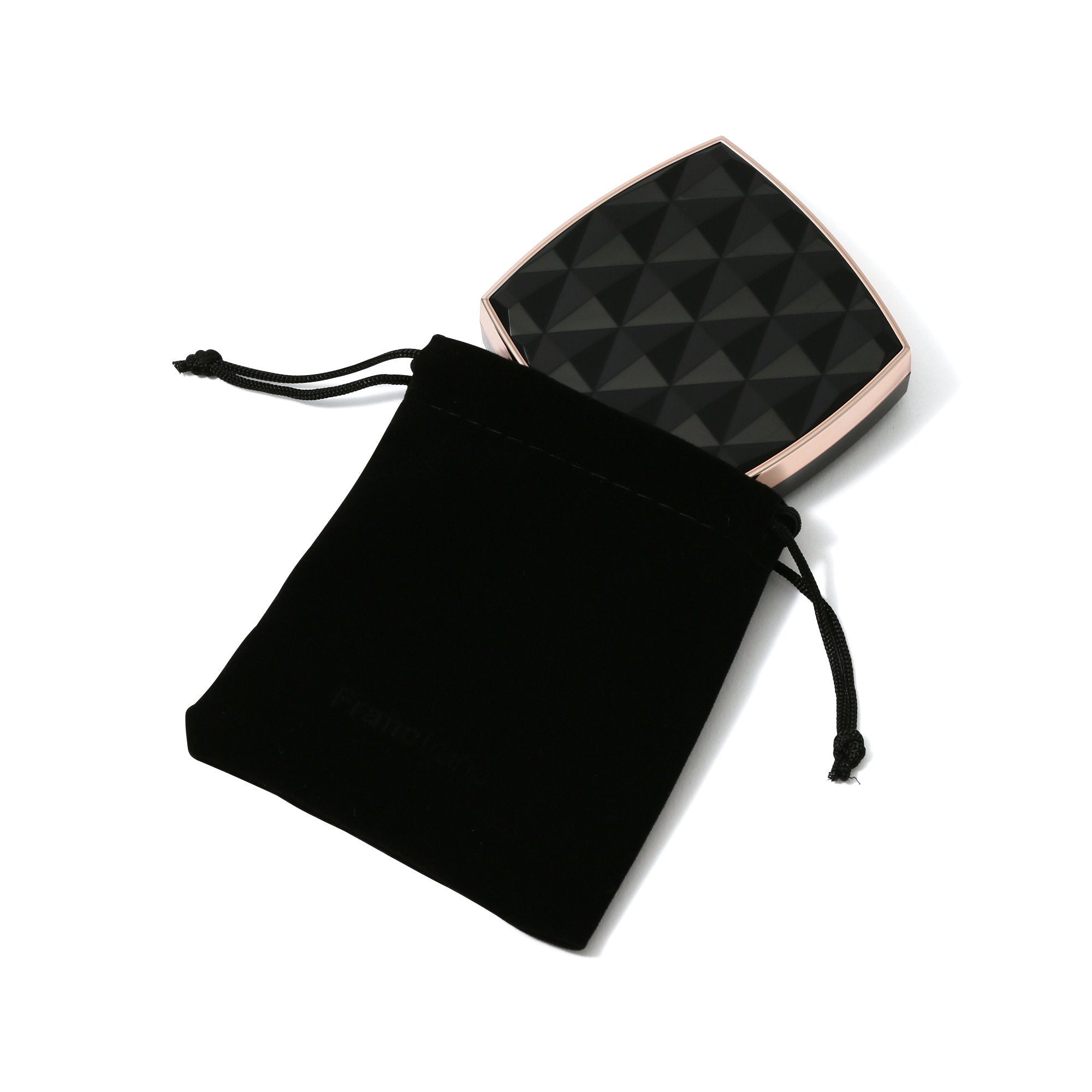 Blanche LED Compact Mirror with Bright Light - Portable Makeup Mirror for Travel, Home, and Vanity - Black