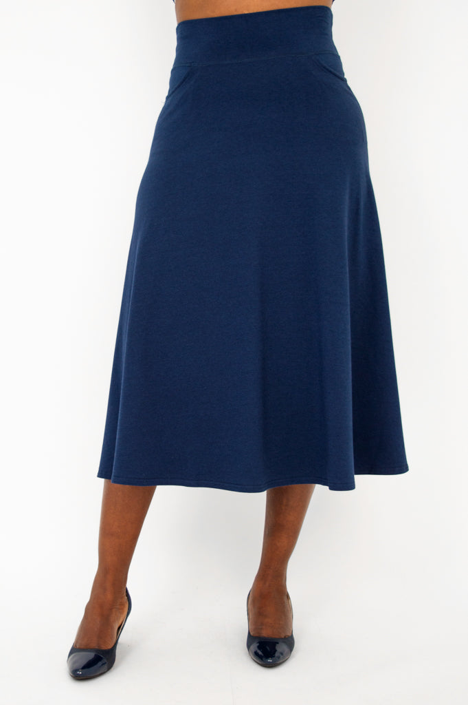 Gillian Skirt - Soft Bamboo Fabric in Indigo Blue | Comfortable & Eco-Friendly Women's Skirt for Casual Wear, Office & Summer Outfits