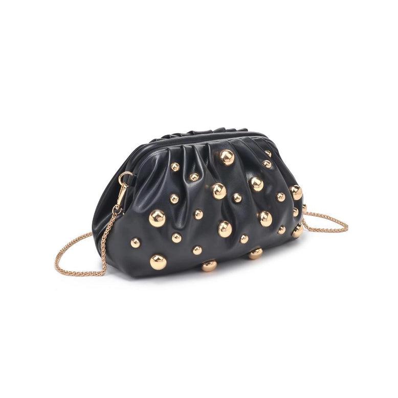 Carey Studded Clutch Bag in Black - Elegant Evening Purse for Women | Perfect for Parties, Weddings & Night Out