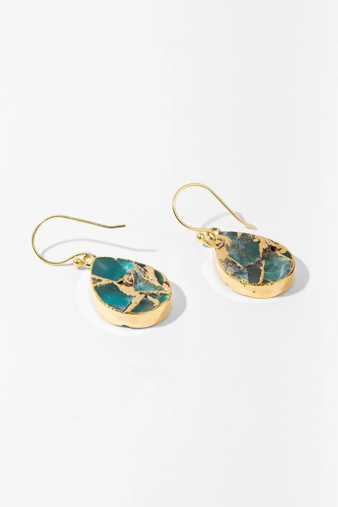 Natural Gemstone Drop Mojave Earrings for Women - Handmade Boho Dangle Earrings for Casual & Party Wear - Perfect Gift for Her