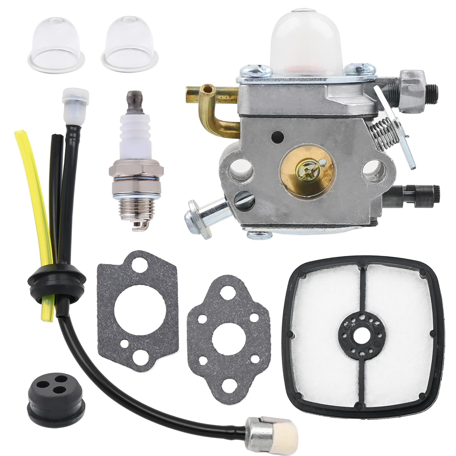 FitBest Carburetor with Fuel Line Kit & Air Filter for Echo PB200, PB-200, PB-201, PB201, ES-210, ES211 - Compatible with Zama A021000941, A021000942 - Perfect for Power Blower & Shredder Maintenance & Repair