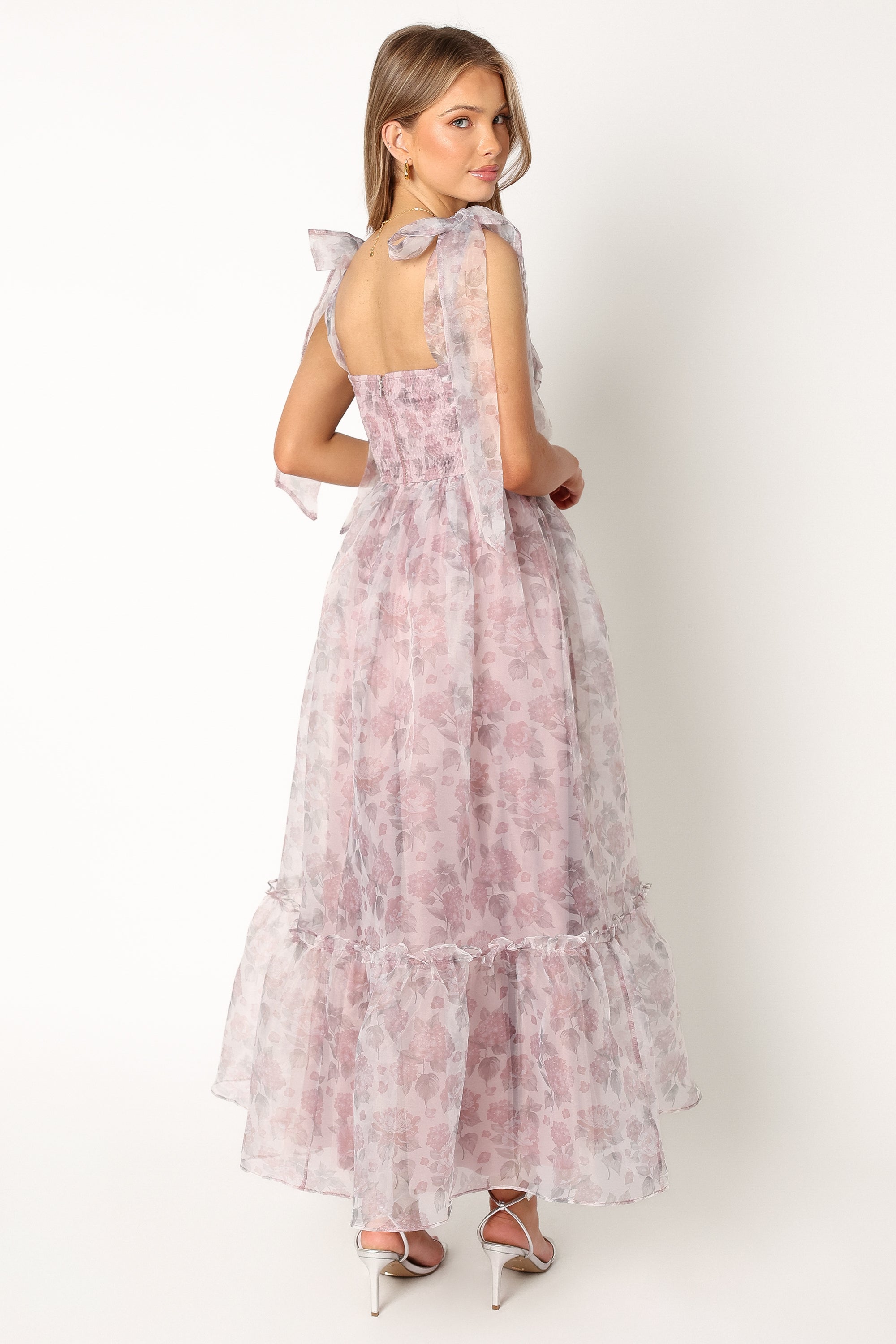Floret Midi Dress in Dark Purple | Elegant A-Line Summer Dress for Women | Perfect for Weddings, Parties & Date Nights