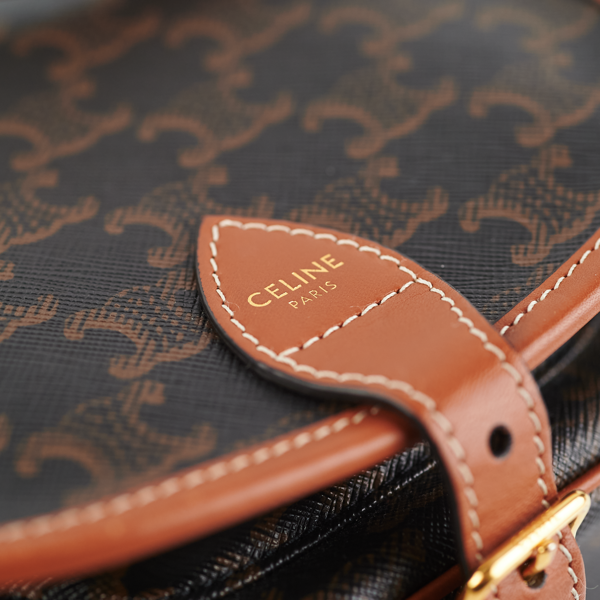 Celine Medium Folco Triomphe Crossbody Bag - Luxury Leather Shoulder Bag for Women | Perfect for Date Night, Office & Travel