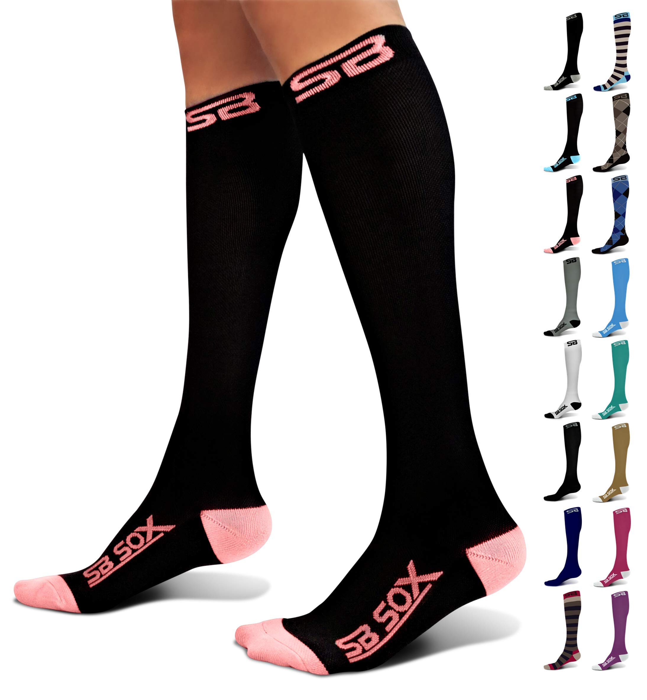 SB SOX 20-30mmHg Compression Socks for Men & Women – Medical Grade Support for Circulation, Swelling Relief & All-Day Comfort – Ideal for Travel, Running, Nursing & Varicose Veins