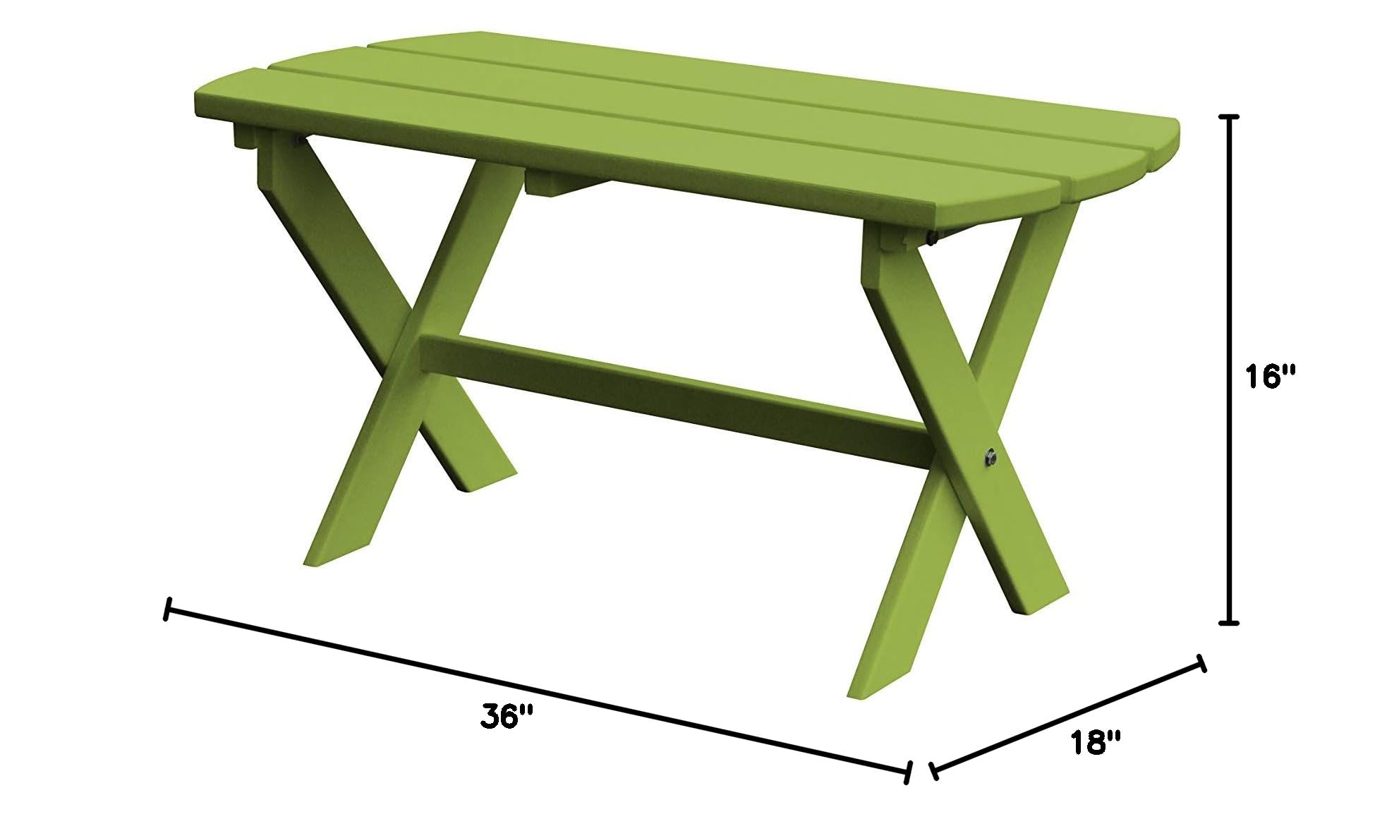 Folding Oval Coffee Table - Lightweight & Durable Poly Furniture for Living Room, Patio, or Office - Tropical Lime Green - Perfect for Small Spaces & Outdoor Use