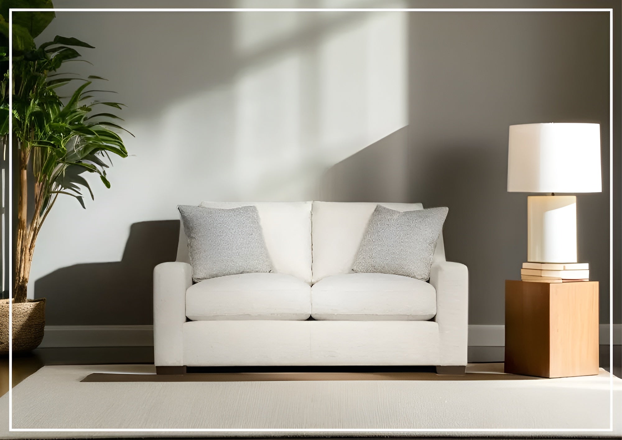 Bernhardt Germain Fabric Loveseat with Spring Down Cushions - Comfortable Small Sofa for Living Room, Bedroom & Apartment - Perfect for Relaxing, Reading & Entertaining Guests