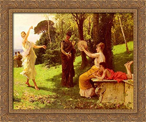 Federico Andreotti 24x20 Gold Ornate Wood Framed Canvas Art - The Dance - Elegant Wall Decor for Living Room, Bedroom & Office