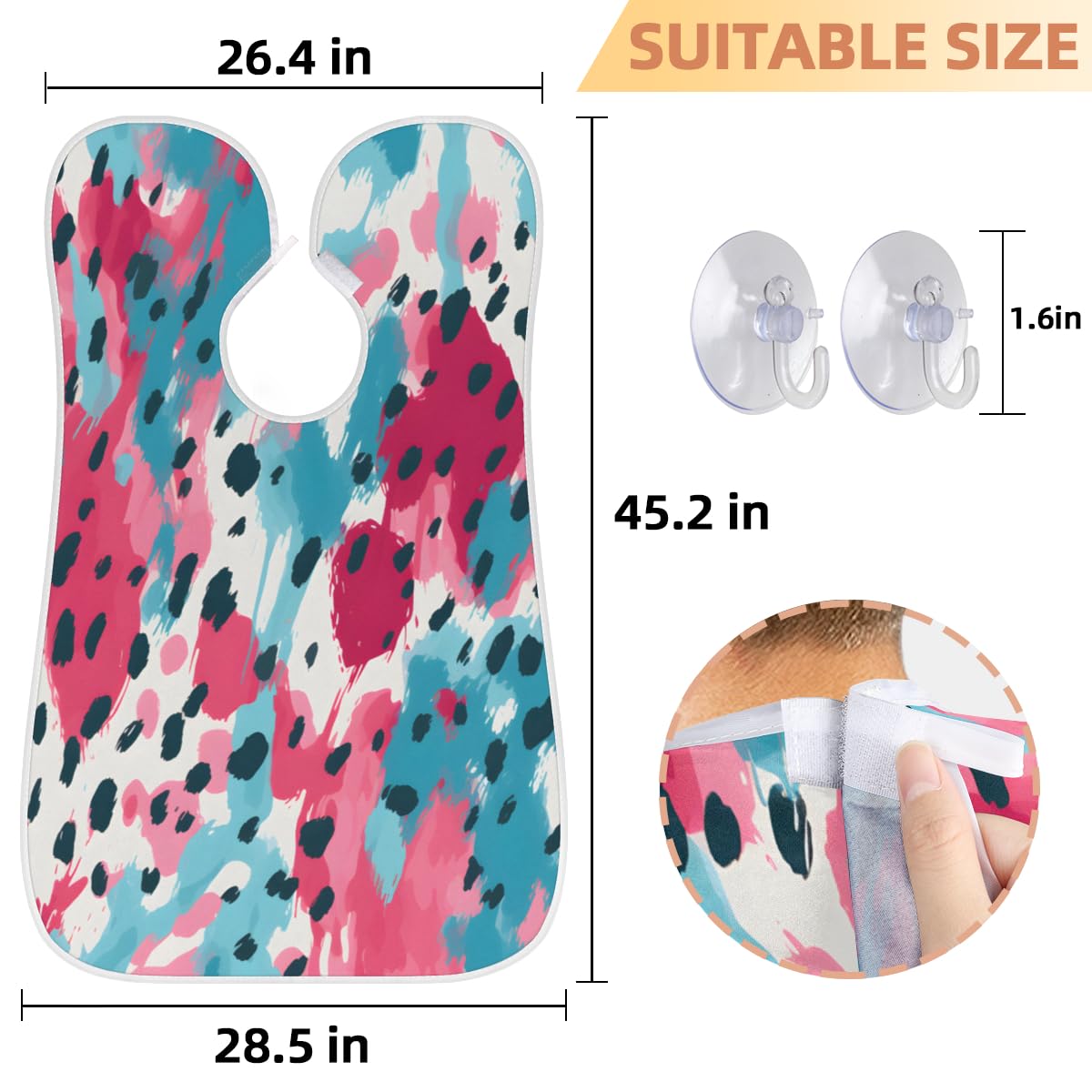 Premium Leopard Print Beard Shaving Bib for Men - Waterproof Hair Dye Apron & Makeup Cape for Barbers & Stylists - Sink Hair Catcher & Beard Trimming Tool - Perfect for Home Grooming & Salon Use