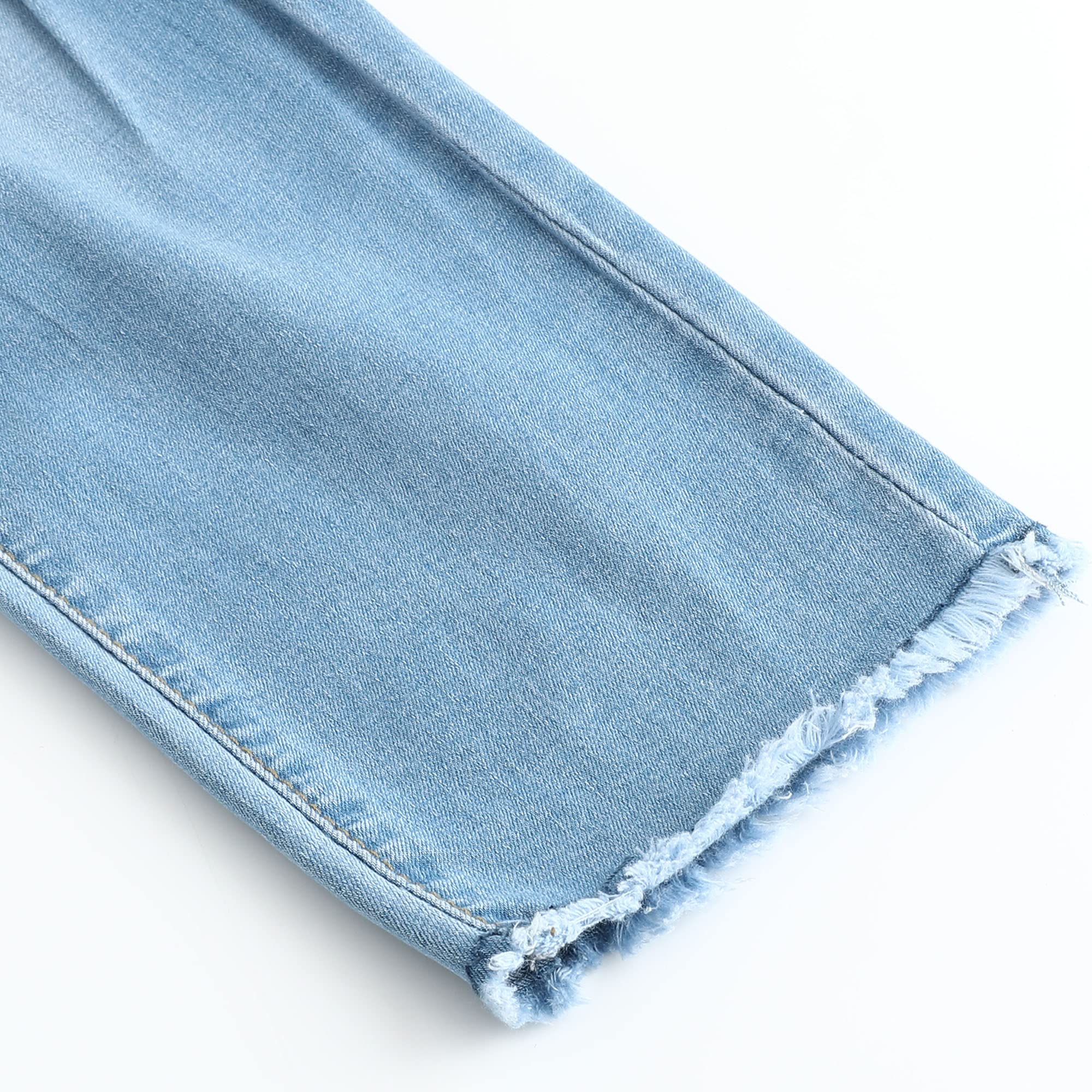 THUNDER STAR Women's Stretch Ripped Cropped Jeans - Mid Rise Distressed Denim Pants for Casual Wear | Perfect for Street Style, Weekend Outfits & Summer Fashion