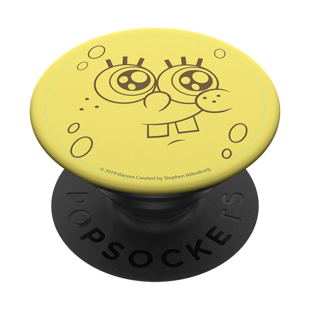 SpongeBob SquarePants Phone Grip with Googly Eyes - PopSockets PopGrip for iPhone & Android - Fun Cartoon Phone Accessory for Fans, Kids & Teens - Perfect for Selfies, Gaming & Daily Use