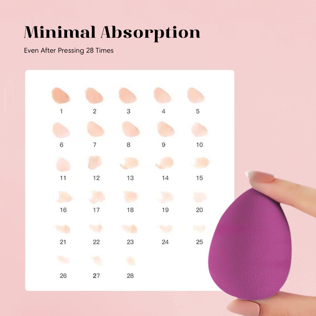 Gleva 4Pcs Beauty Blender Sponge Set - Soft Egg Shaped Makeup Sponge for Flawless Liquid Foundation, Cream & Powder Application | Wet & Dry Makeup Blender for Women & Girls | Perfect for Daily Makeup, Contouring & Professional Use (Multicolor)