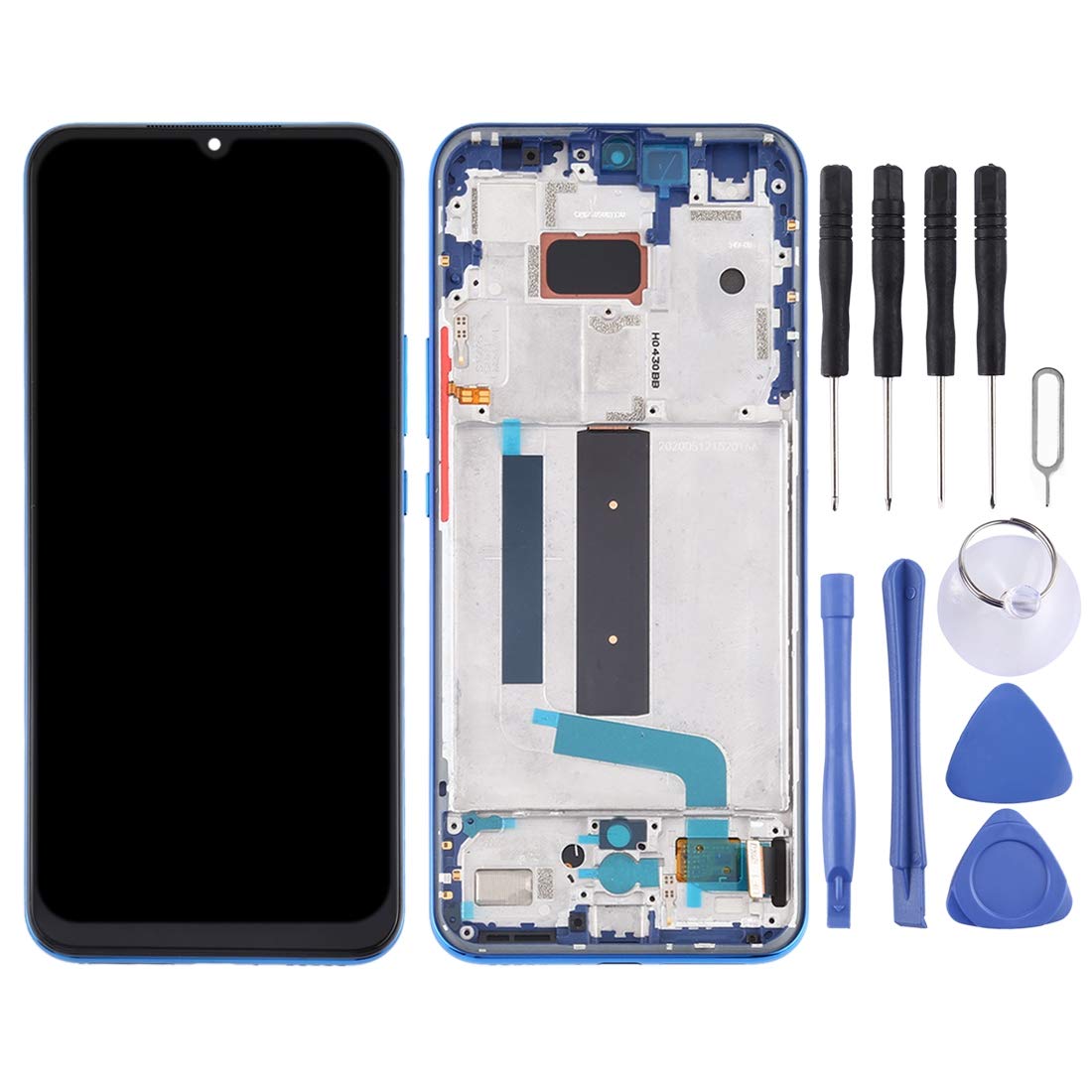 YUNCHAO AMOLED LCD Screen Replacement for Xiaomi Mi 10 Lite 5G - Full Assembly with Frame & Digitizer - High-Quality Display Repair Part for DIY Smartphone Fixing | Perfect for Cracked or Damaged Screens