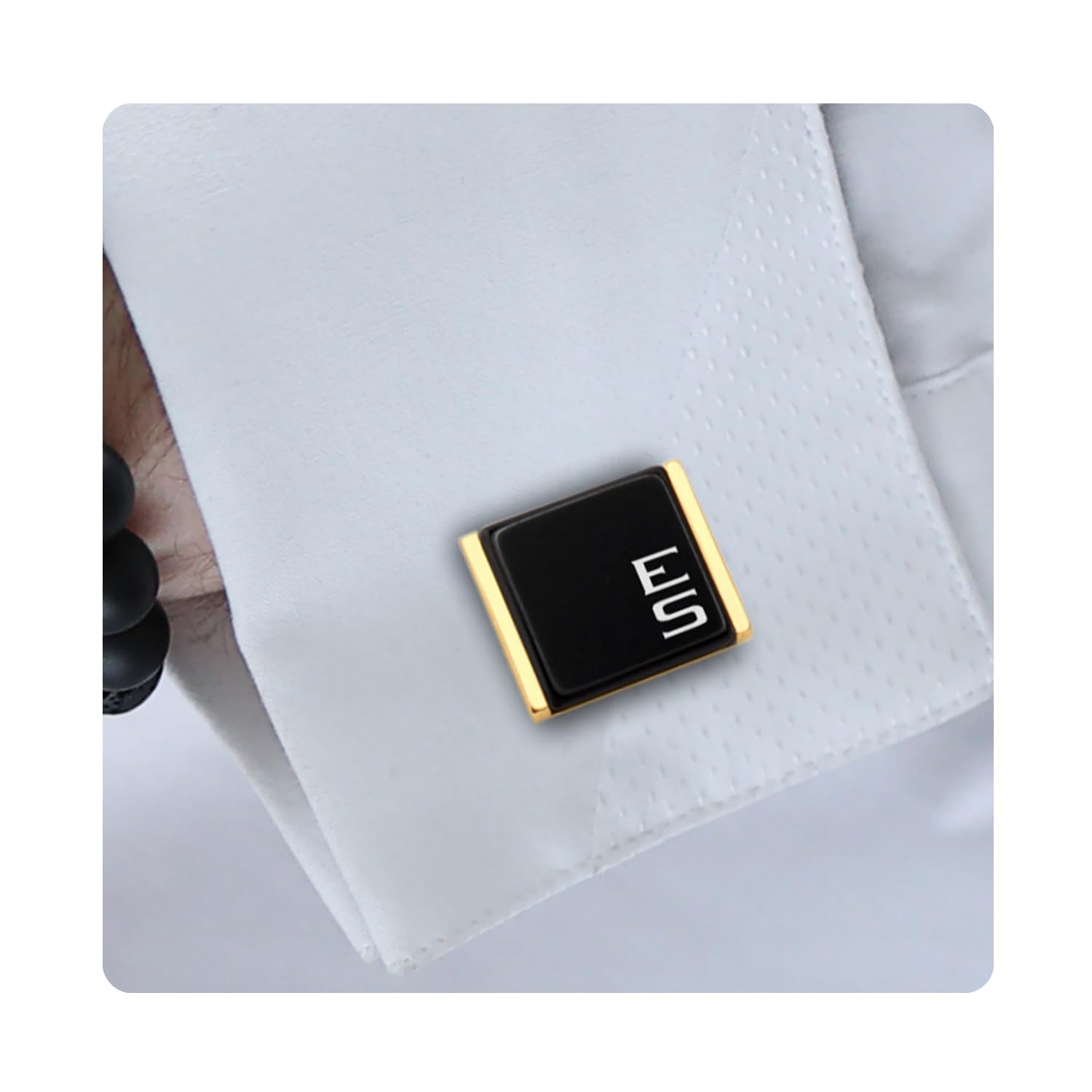 Custom Gold Engraved Initial Cufflinks for Men - Wedding & Anniversary Gifts