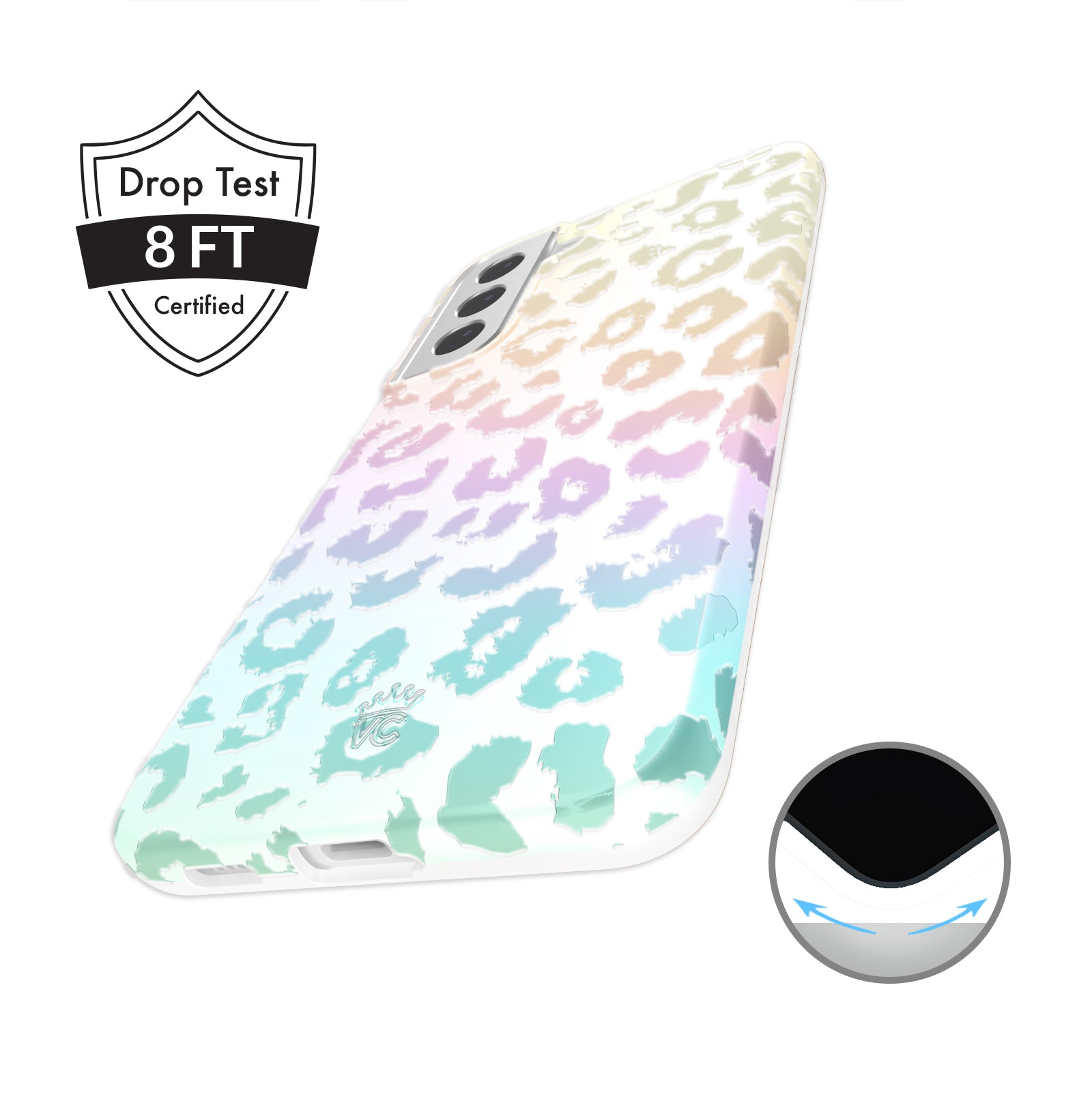 White Opal Leopard Print Phone Case for Samsung Galaxy - Stylish Protective Cover for Everyday Use & Fashion Accessory