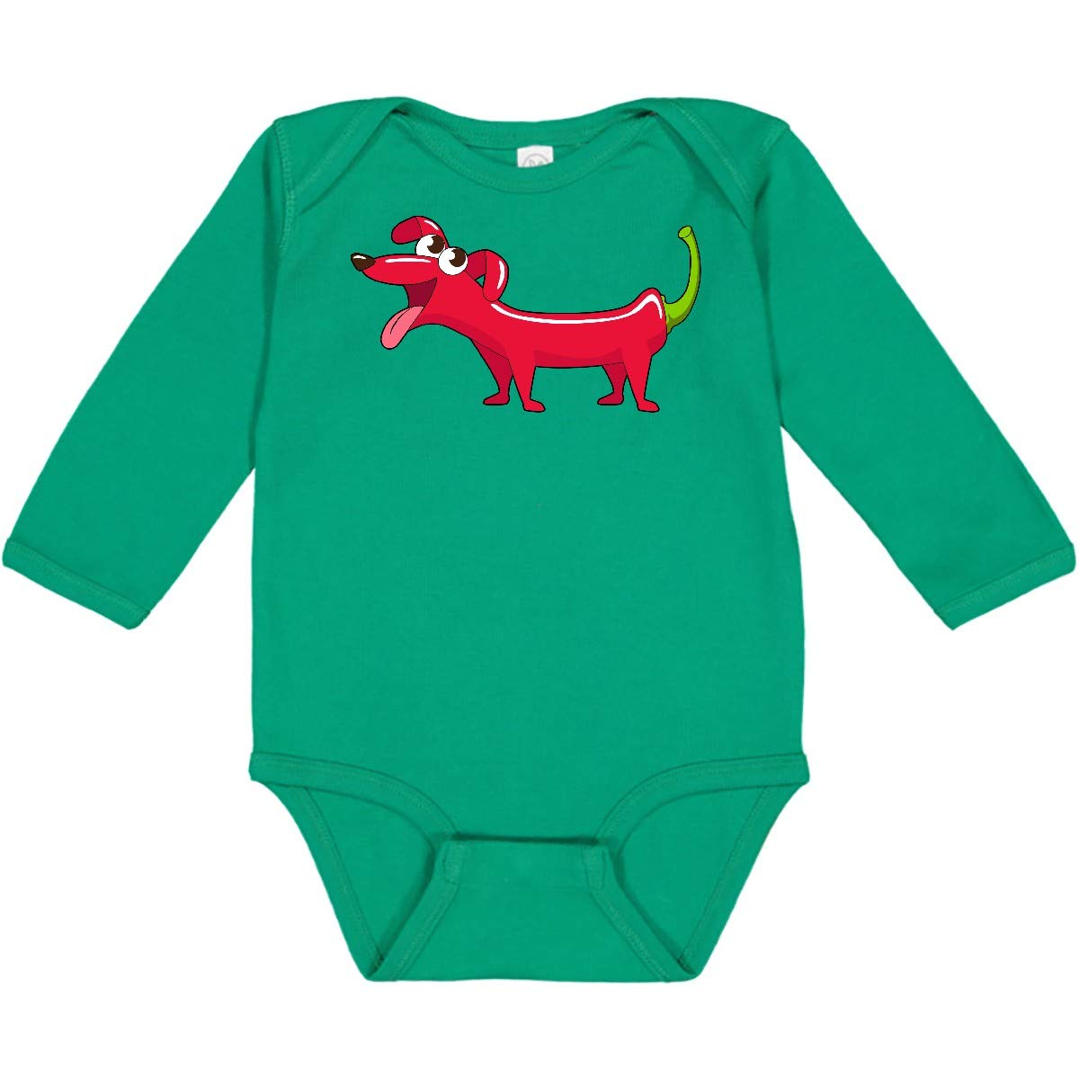 Inktastic Chili Dog Cute Pepper Shaped Dog Long Sleeve Creeper - Adorable Pet Outfit for Small Dogs, Puppy Fashion, Halloween Costume, Photo Shoot & Holiday Dress Up