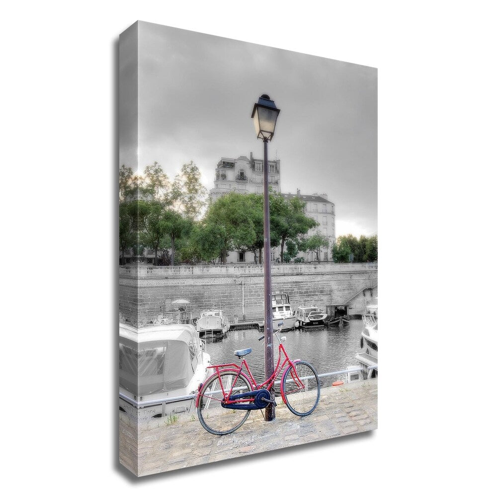 Alan Blaustein St Martin Canal Bicycle Art Print - Premium Canvas Wall Decor Ready to Hang - Perfect for Living Room, Bedroom & Office Decor