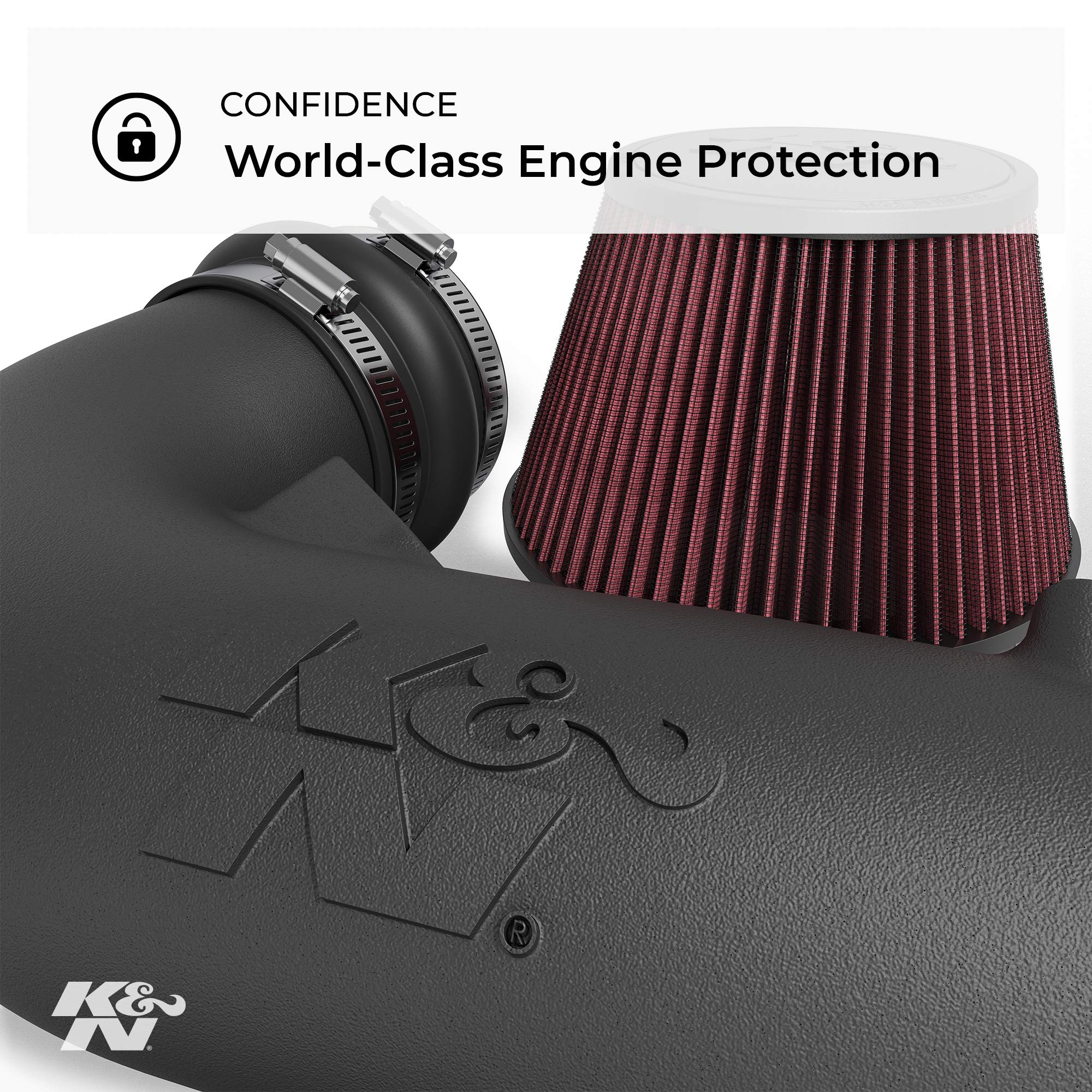 K&N 63-1564 High Performance Air Intake System with Black Washable Air Filter - Compatible with Select Car Models - Improve Engine Power & Fuel Efficiency for Racing & Daily Driving
