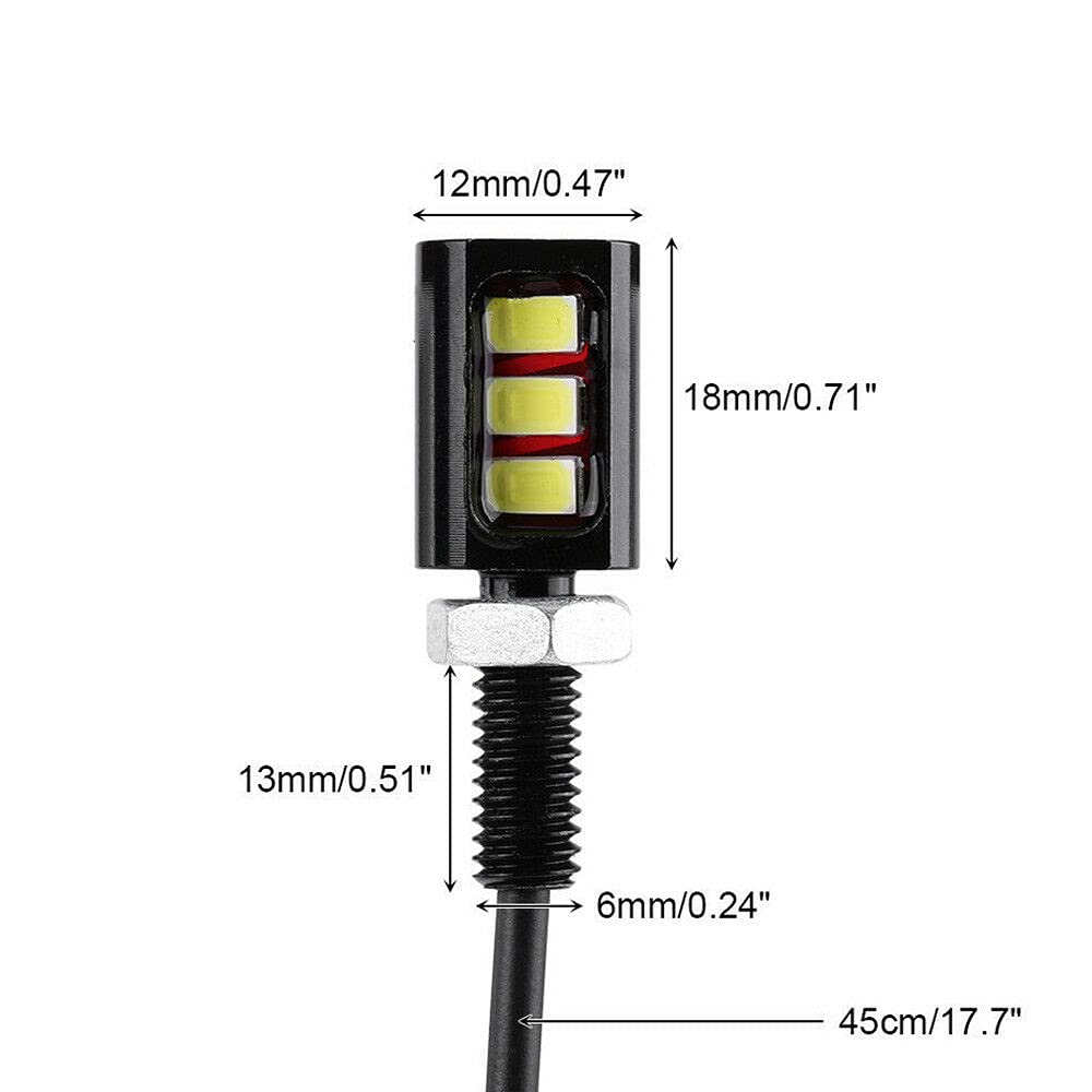 MACHSWON 12V 3W LED SMD Motorcycle & Car License Plate Light Bulb - Waterproof Screw Bolt Lamp for Number Plate Illumination - Perfect for Night Driving & Vehicle Safety
