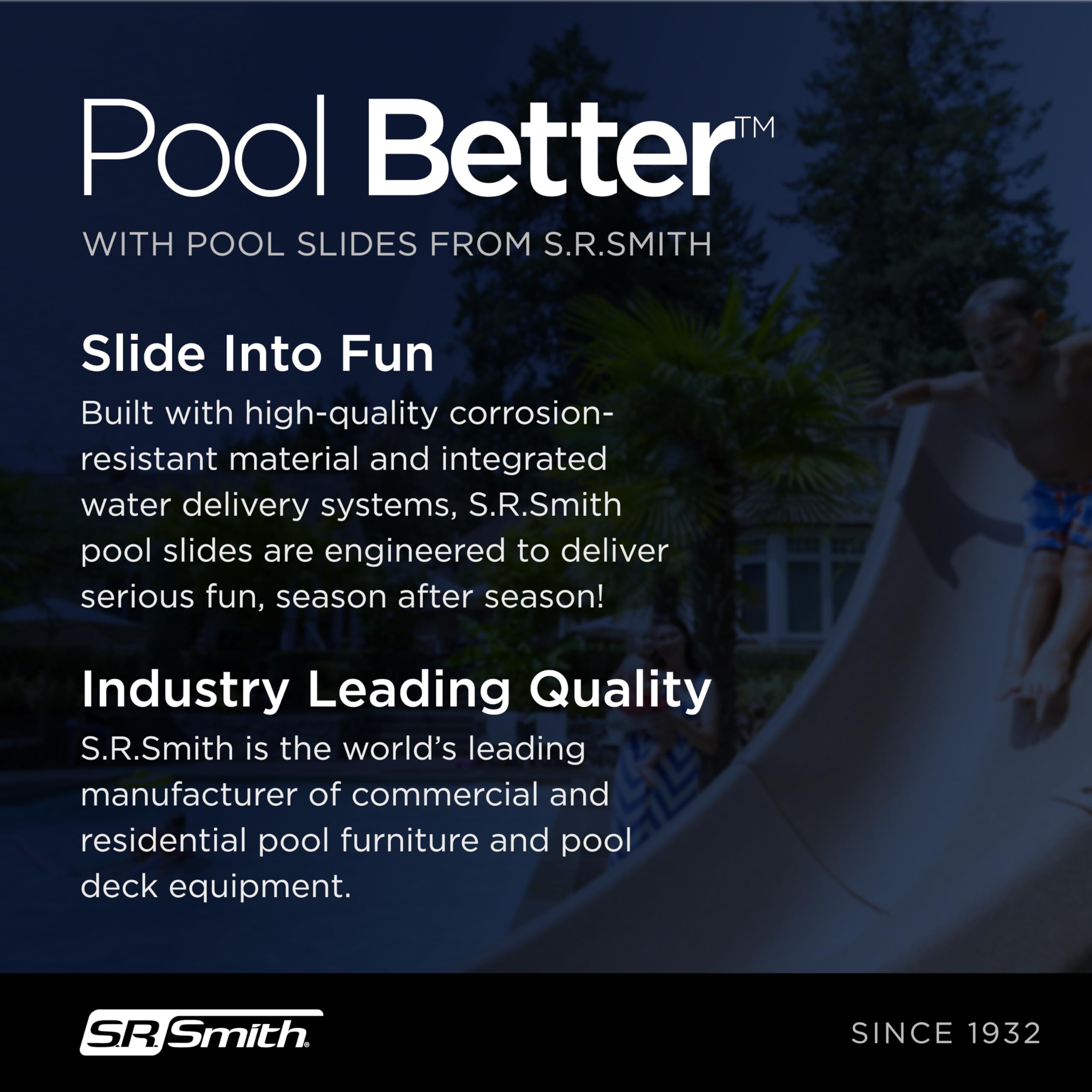 S.R. Smith 670-209-58124 Typhoon Right Curve Pool Slide, Gray Granite - Perfect for Backyard Pools and Water Parks