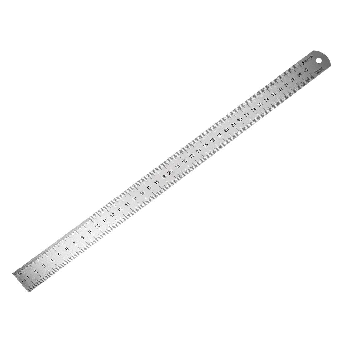 40cm 16 Inch Stainless Steel Straight Ruler - Metric Measuring Tool with Hanging Hole for DIY, Crafting, Sewing & School Projects
