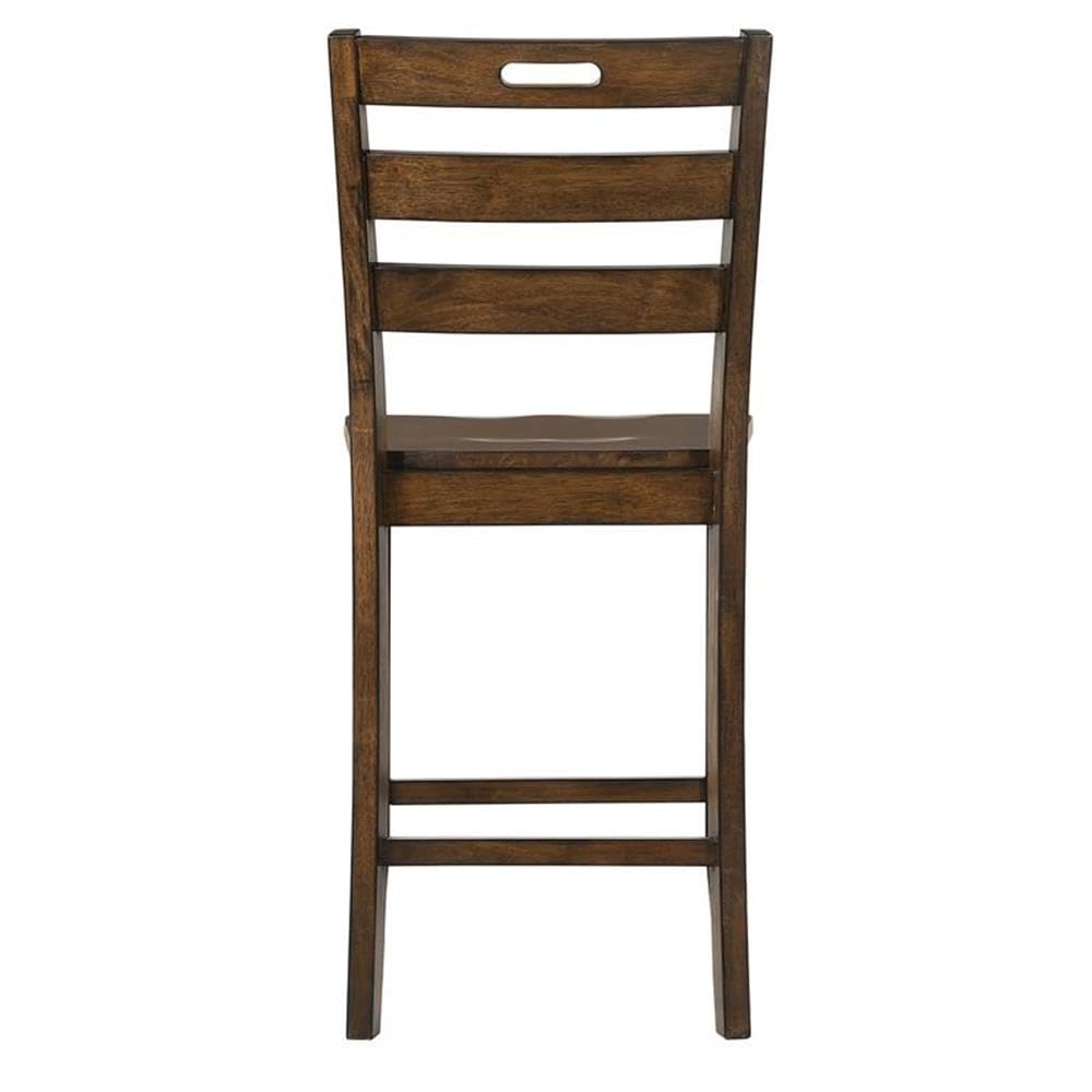 Furniture of America Jolines Wood Counter Height Chair Set of 2 - Solid Oak Bar Stools for Kitchen Island, Breakfast Nook & Dining Room - Comfortable Counter Height Seating