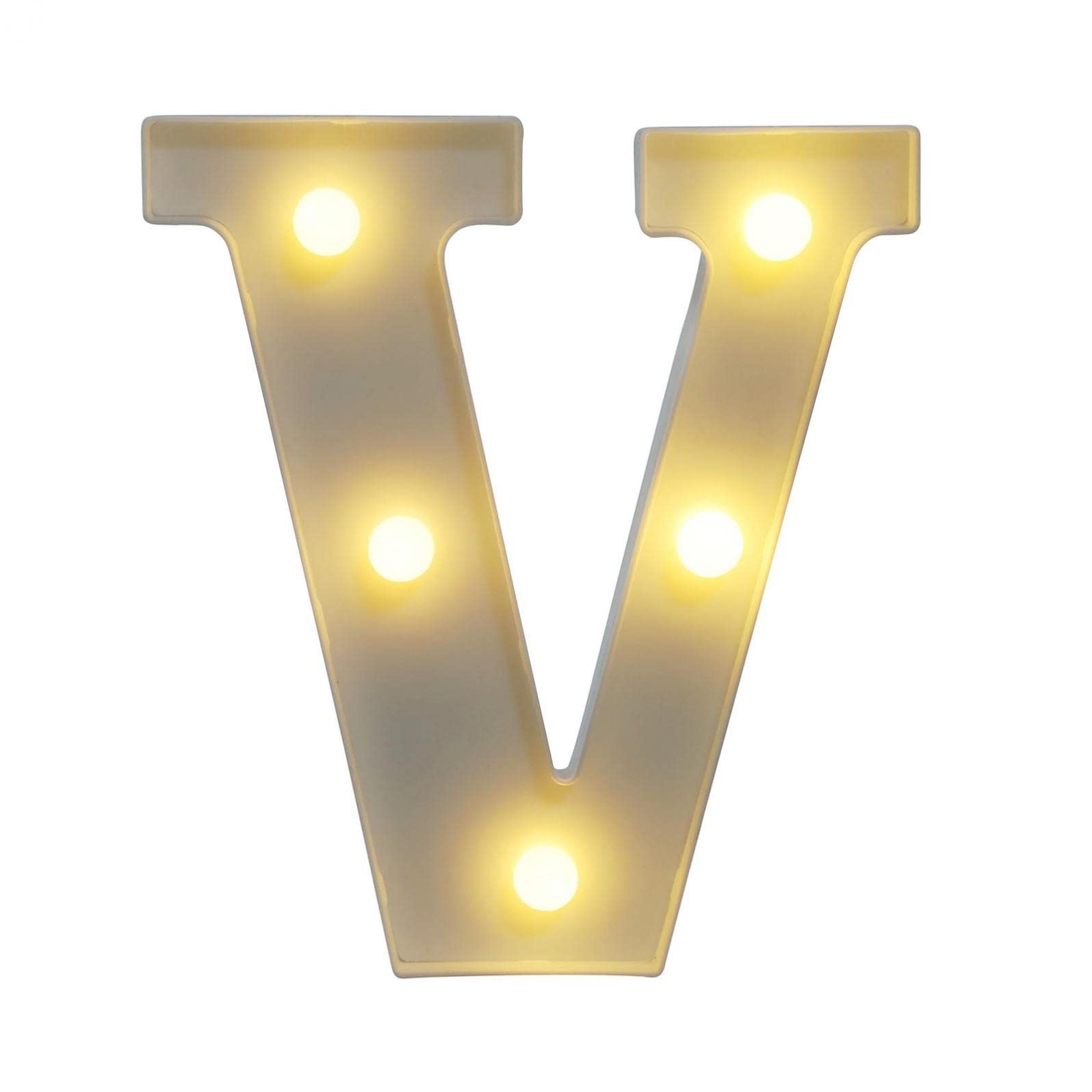 4 Inch LED Marquee Letter Lights Sign - 26 Alphabet & 0-9 Number Light Up Neon Letters (1 Piece) | Battery Operated Night Lights for Home Decor, Party, Wedding, Birthday DIY Decoration | Perfect for Bedroom Wall Art, Bar Signage & Photo Booth Backdrops