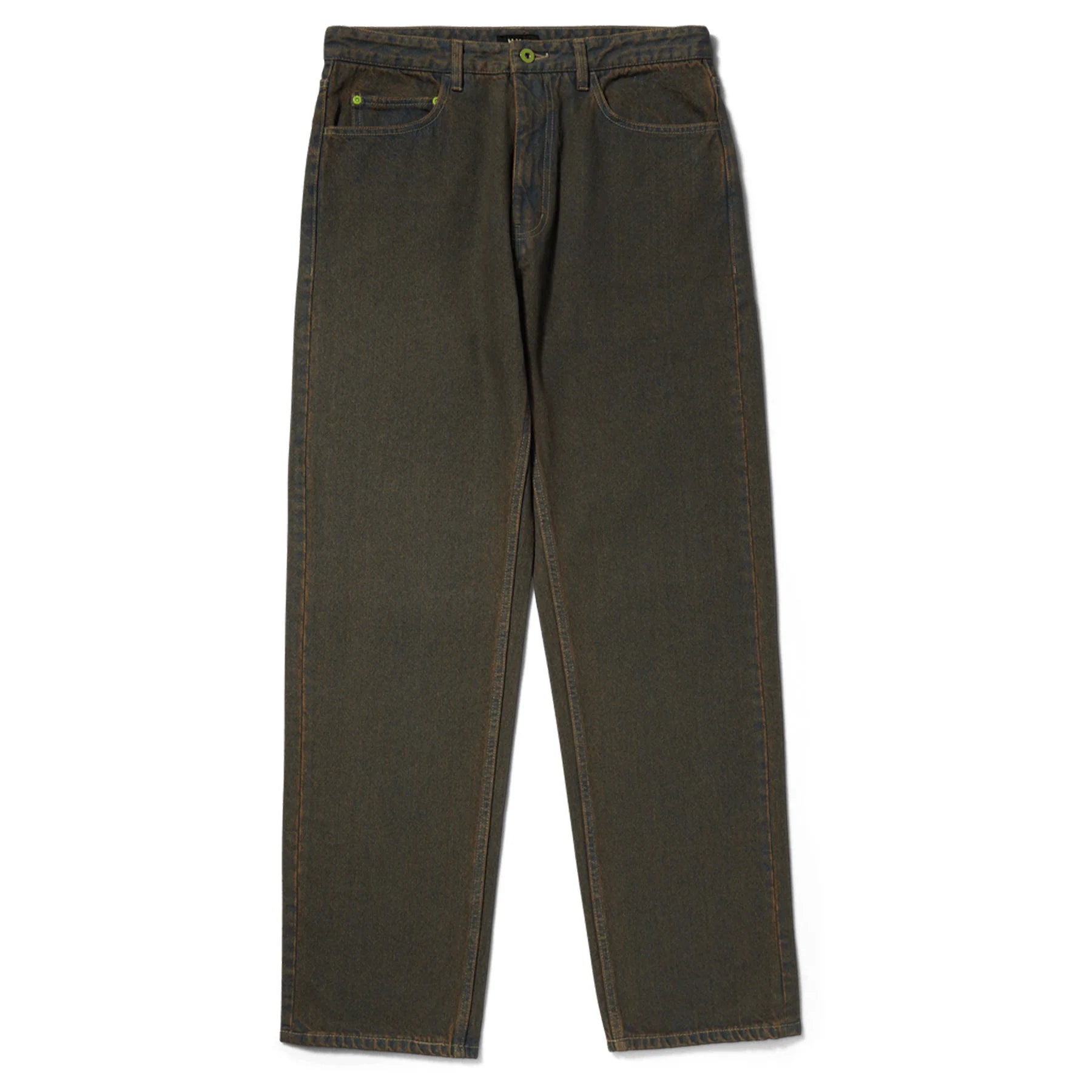 Huf Original Denim Pants for Men - Classic Burnt Blue Jeans | Comfortable Straight Leg Fit | Perfect for Casual Wear, Street Style & Everyday Outfits