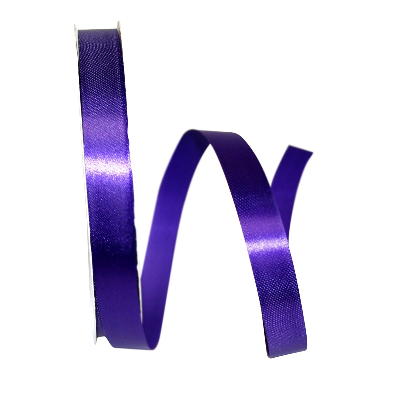 Reliant Ribbon Satin Supreme Ribbon - 5/8 Inch x 100 Yards, Regal Purple - Perfect for Gift Wrapping, Wedding Decorations, DIY Crafts & Hair Bows