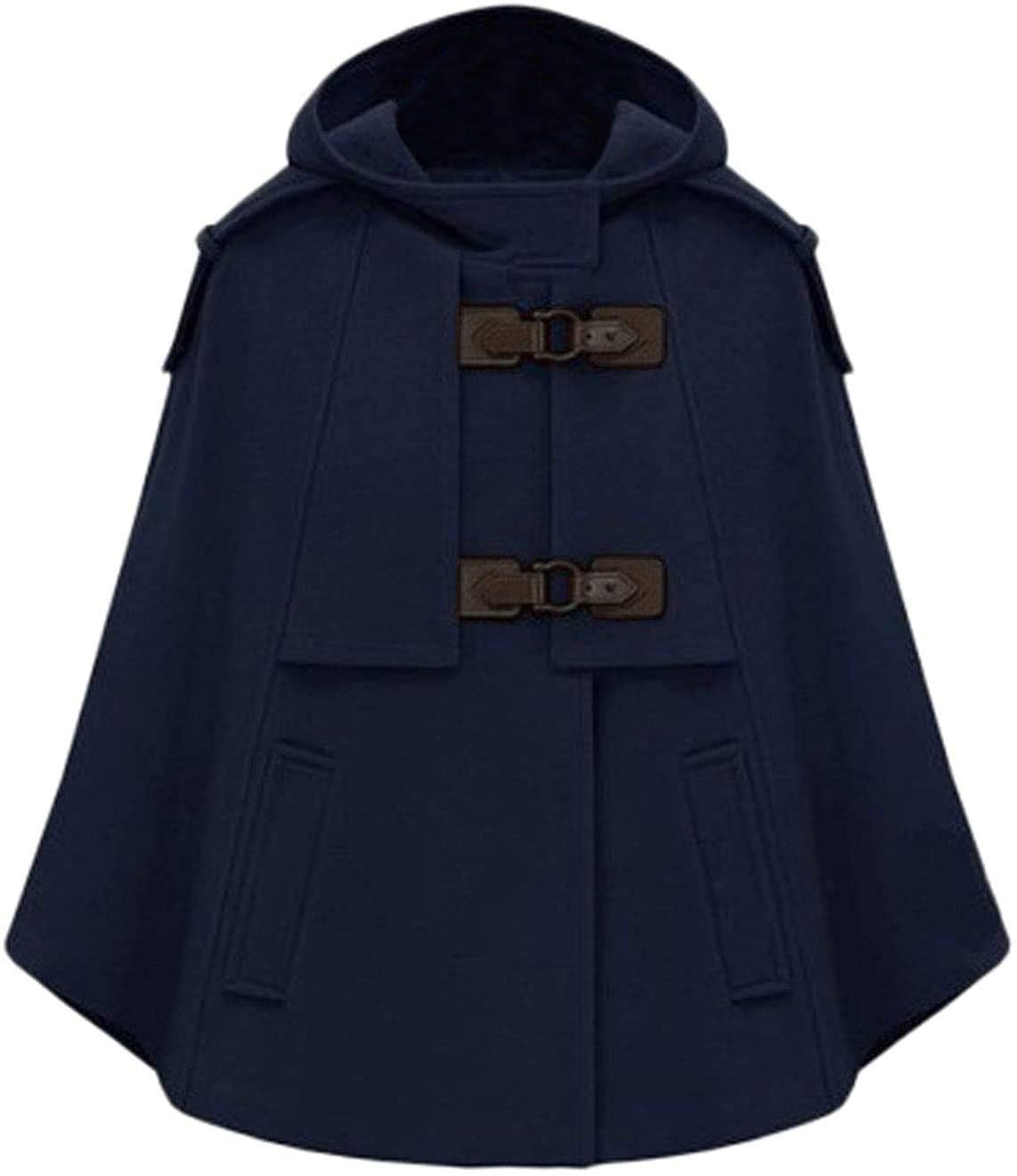 CHARTOU Women's Batwing Sleeve Hooded Wool Poncho Cape Cardigan - Cozy Oversized Winter Sweater for Casual Outfits & Outdoor Activities