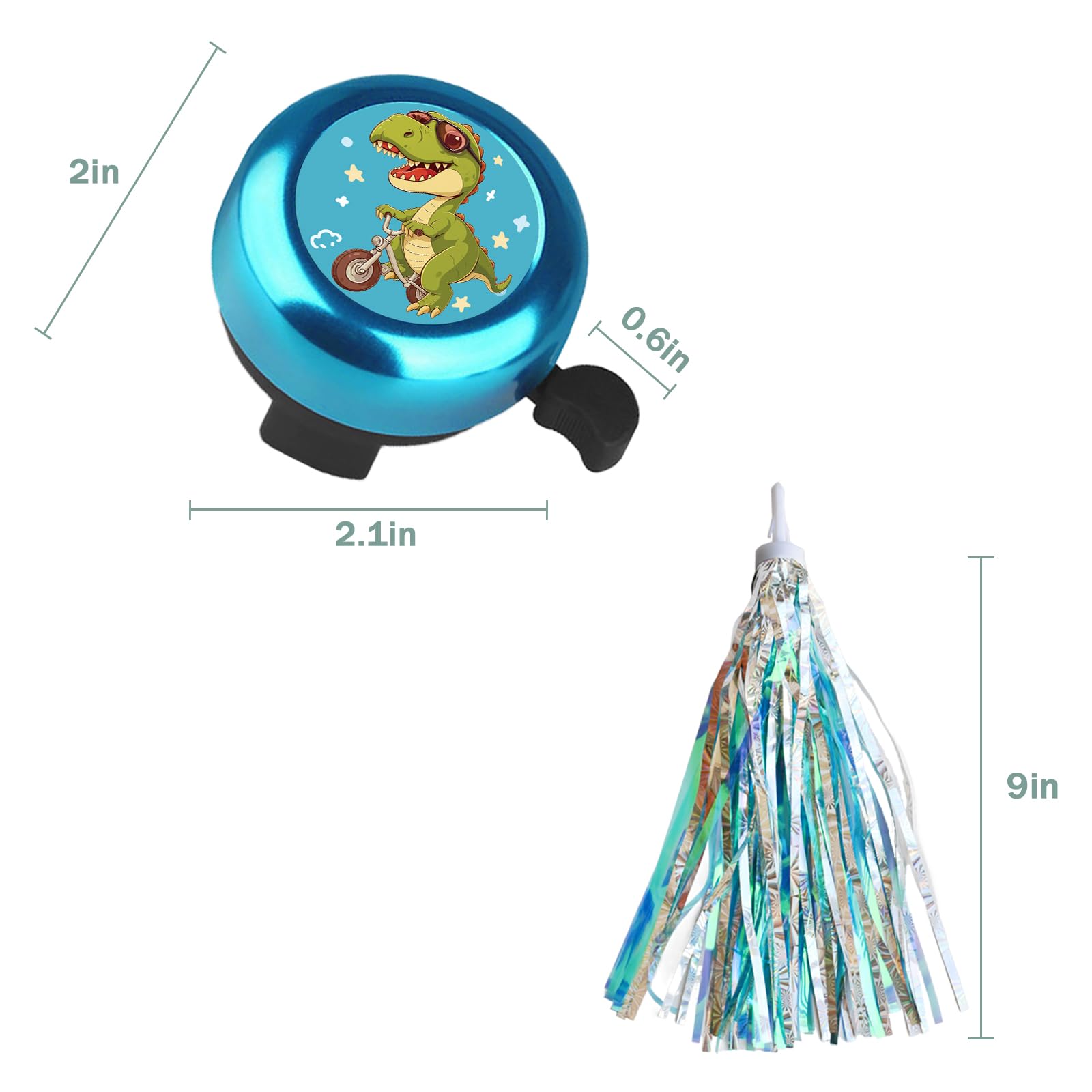 Kids Bike Bell with 2 Streamers - Cute Bicycle Accessories for Boys & Girls - Perfect for Birthday Gifts & Cycling Safety