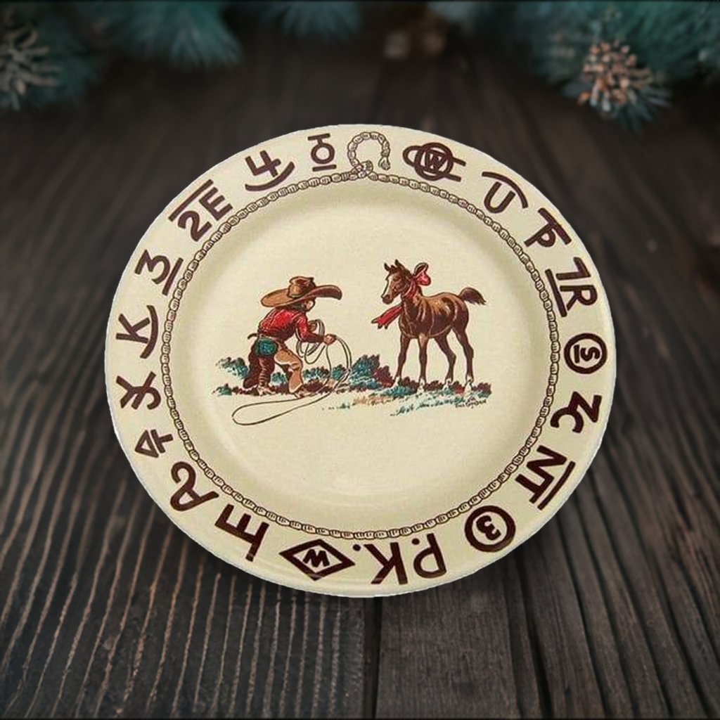 Branded Cowboy Christmas Western Lunch Plate - Rustic Holiday Dinnerware for Christmas Parties, Cowboy Themed Events & Western Decor - Perfect for Festive Gatherings & Home Decor