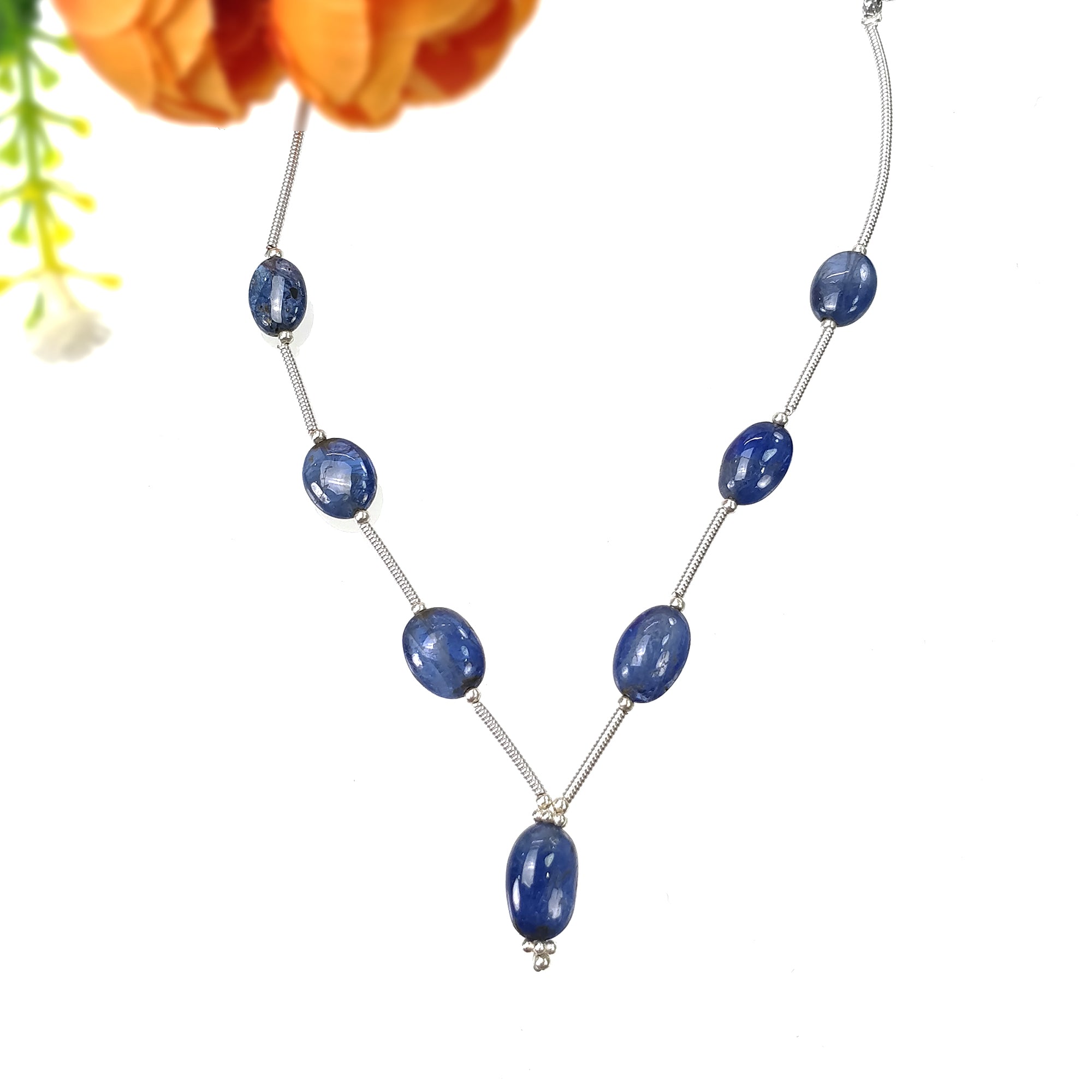 Natural Untreated Burmese Blue Sapphire Loose Beads - 25.00cts Oval Shape Plain Nuggets (9x7mm & 11x7mm) for Jewelry Making, DIY Crafts & Gemstone Collection