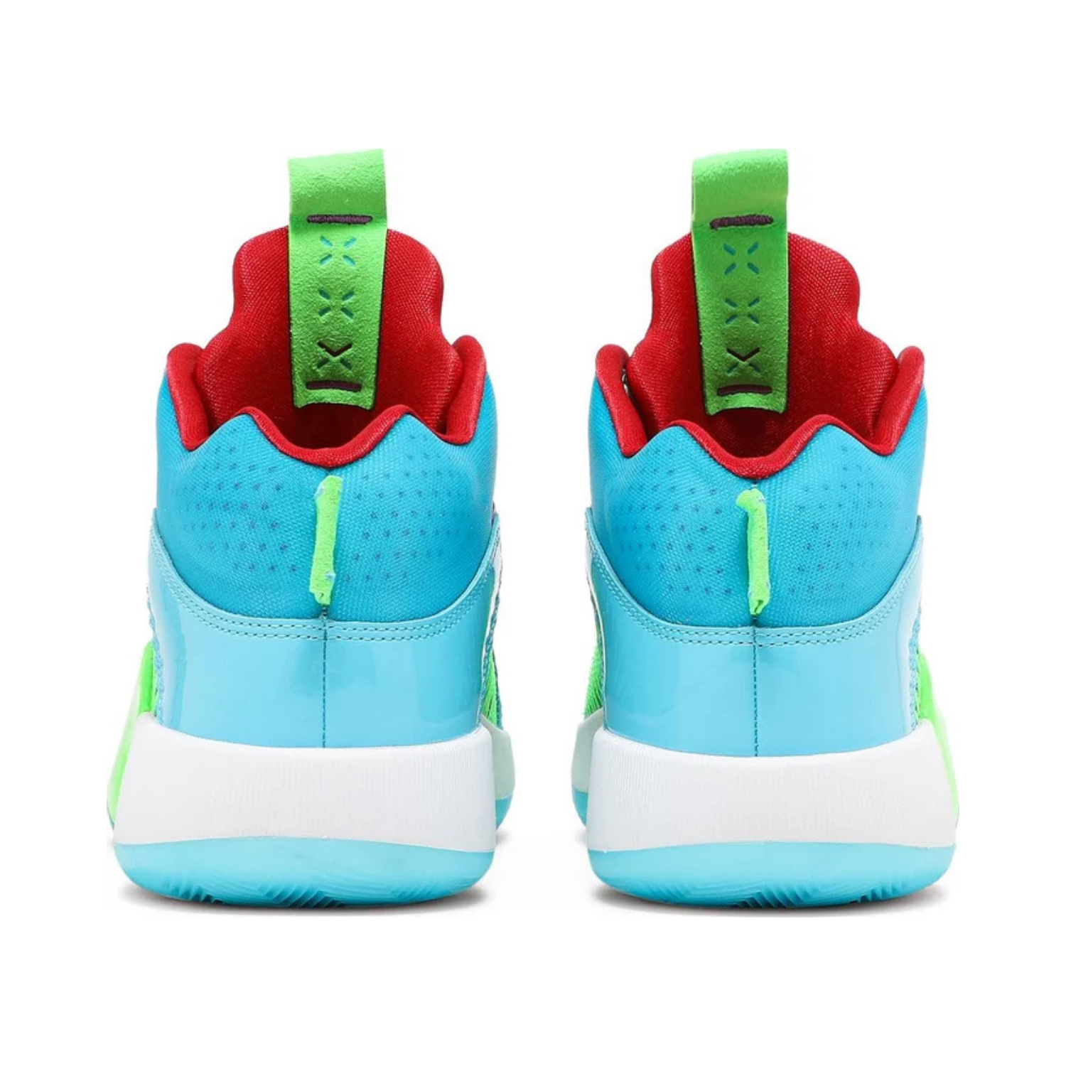 Jordan XXXV Jayson Tatum Women in Power PE Basketball Shoes - Light Blue, Lime & Red Colorway - Perfect for Court Performance & Streetwear Fashion