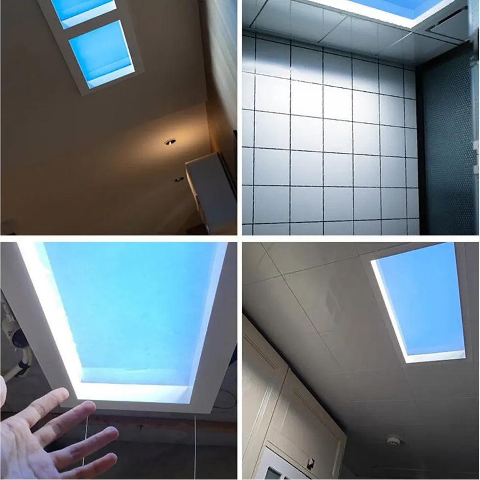 Modern LED Flush Mount Ceiling Light - Energy Efficient Skylight Insert for Living Room, Bedroom & Kitchen - Dimmable Bright Lighting Fixture