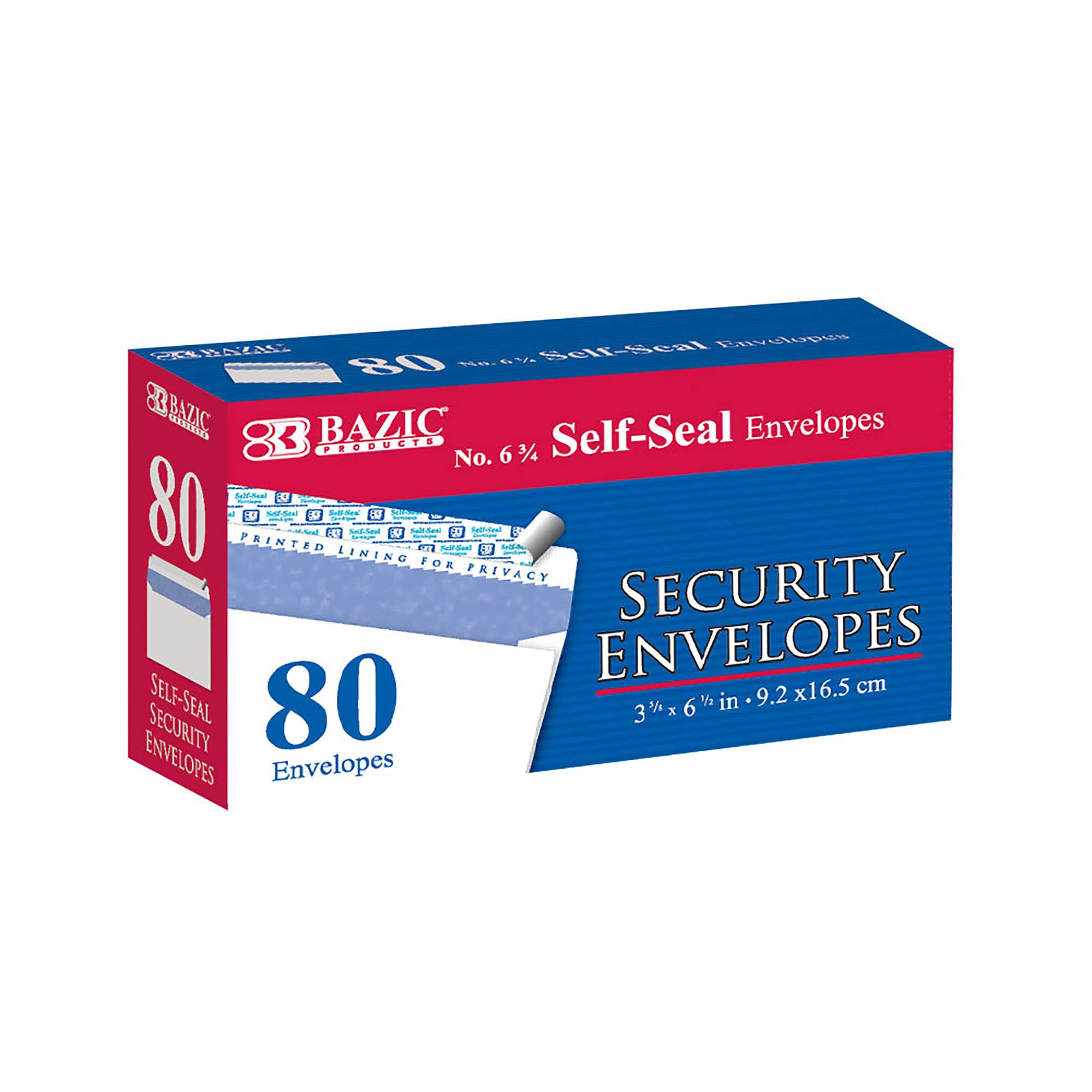 BAZIC #6 Security Self Seal Envelopes 3 5/8