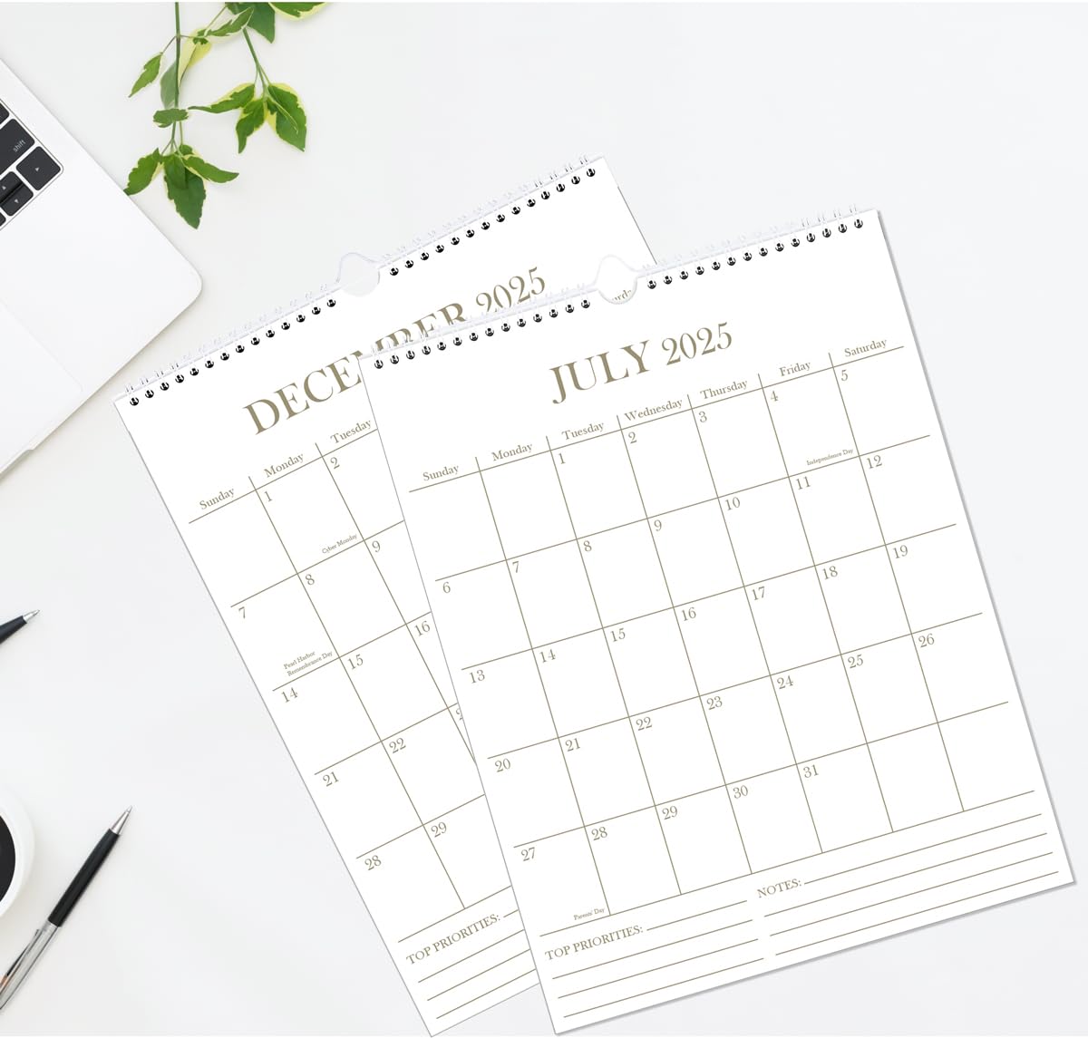 2025-2026 18-Month Wall Calendar | July 2025 - December 2026 | Thick Paper 8.5