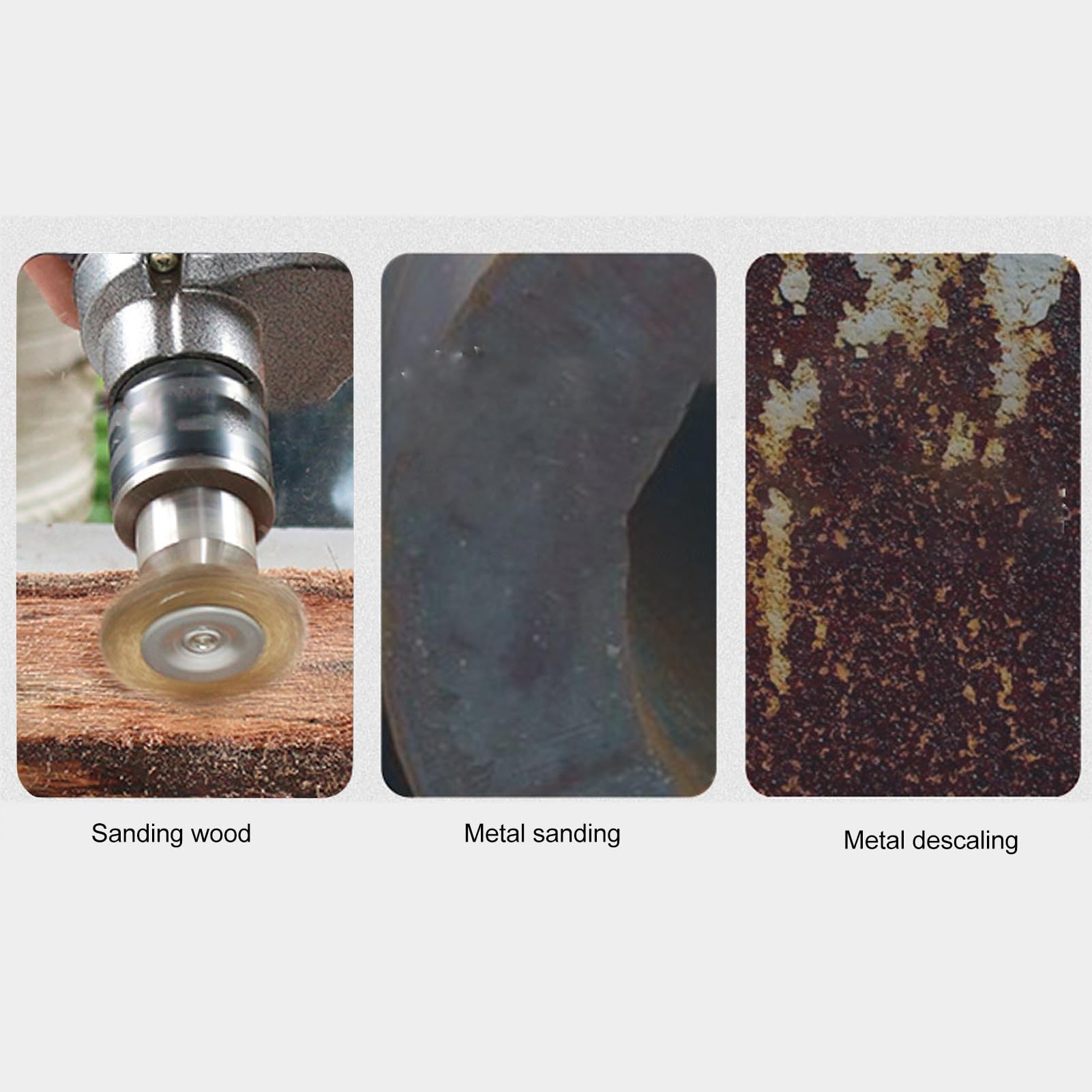 Cordless Electric Grinder Wire Brush Set - 3Pcs Stainless Steel Multi-Purpose Rotary Tool Attachments for 4500RPM (Perfect for Metal Cleaning, Rust Removal & Surface Preparation)