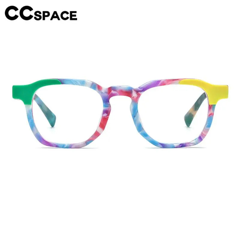 CCspace Unisex Full Rim Square Acetate Eyeglasses 56973 - Stylish & Durable Frame for Men & Women - Perfect for Work, Reading & Fashion Accessories