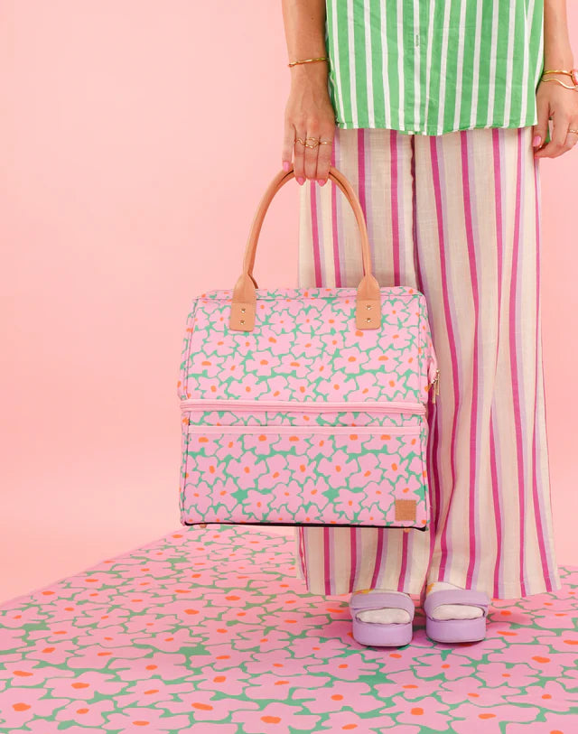 The Somewhere Co Blossom Cooler Bag - Insulated Picnic Tote for Beach, Camping & Outdoor Adventures | Leakproof & Stylish Lunch Bag for Women & Men