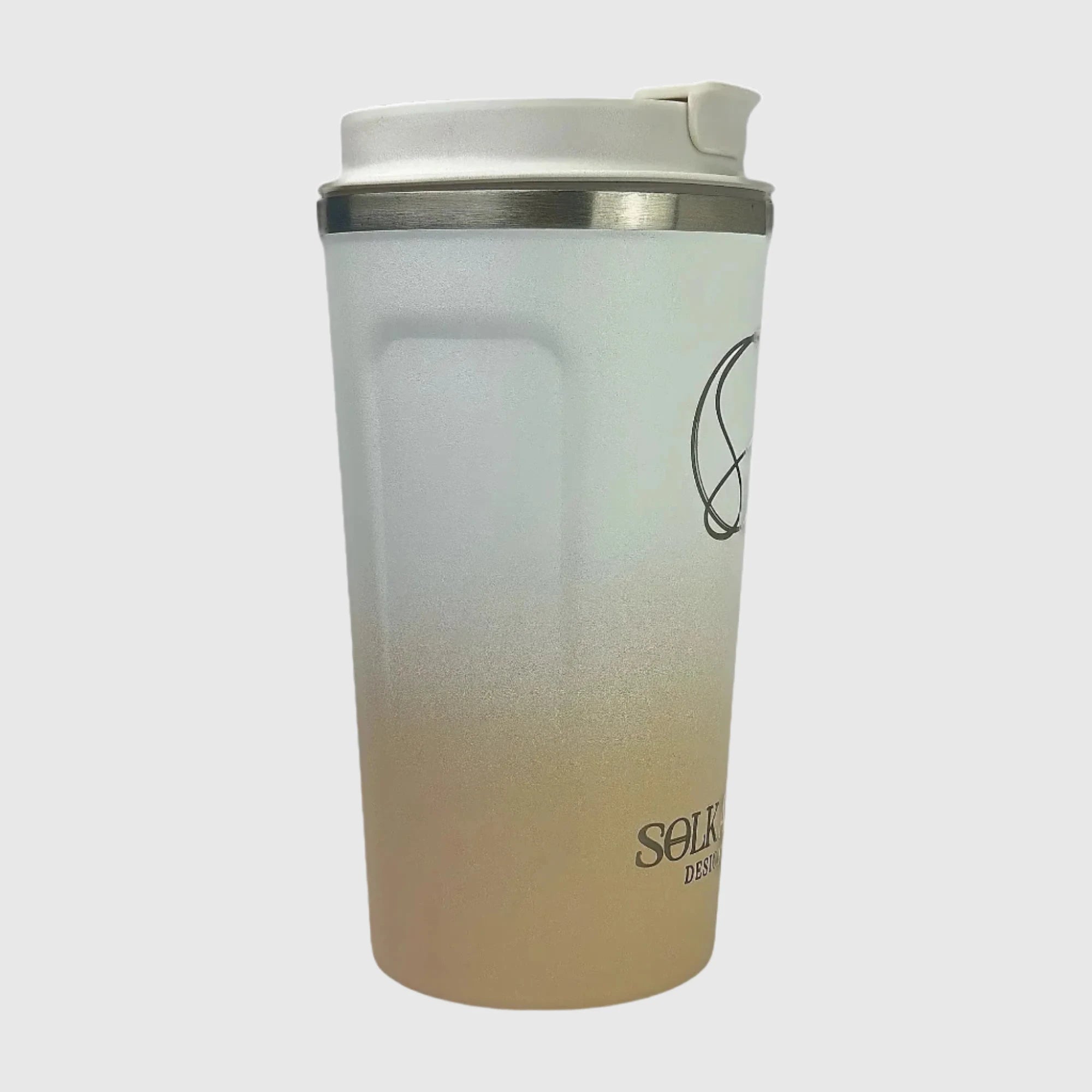 Pastel Beige Insulated Travel Coffee Mug - 500ml Stainless Steel Vacuum Flask for Hot & Cold Drinks - Perfect for Commuting, Camping and Office Use
