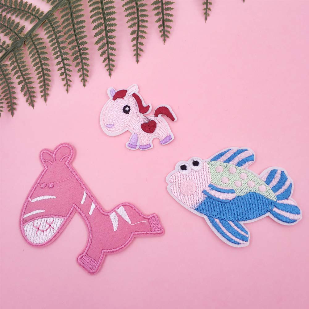 30 Pcs Cute Animals Embroidered Patches - Sew On & Iron On Applique for Clothes, Jackets, Hats, Backpacks, Jeans - DIY Craft, Kids & Teens Fashion Accessories - Perfect for Customizing Denim, School Bags, and Costumes