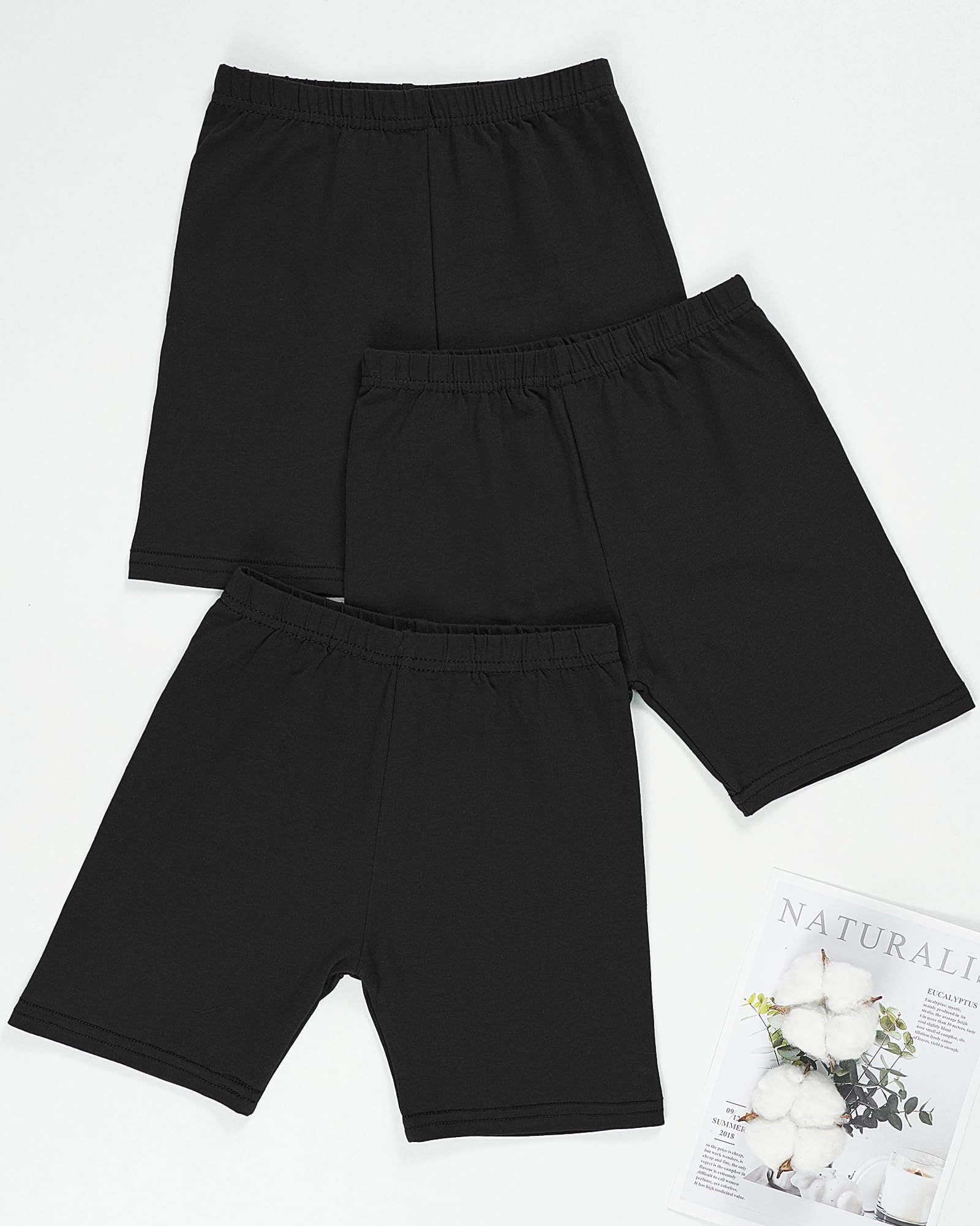 3 Pack Girls Bike Shorts - Soft Cotton Kids Biker Shorts for Dance, Running, Gym & Play | Breathable Athletic Wear for Active Girls | Perfect for Sports, Yoga & Everyday Wear