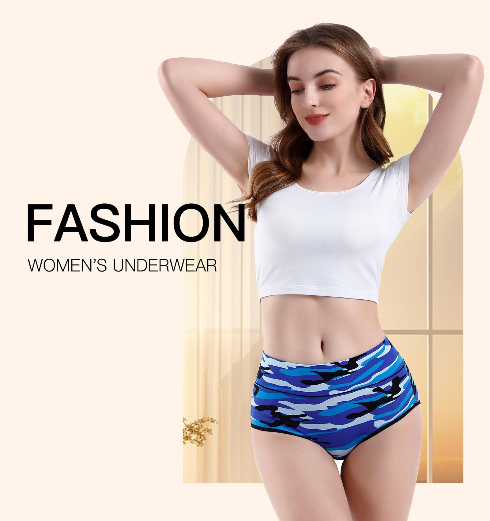 Youlehe Women's High Waist Cotton Underwear - Soft Breathable Full Coverage Panties for Everyday Comfort | Perfect for Workout, Sleep & Daily Wear