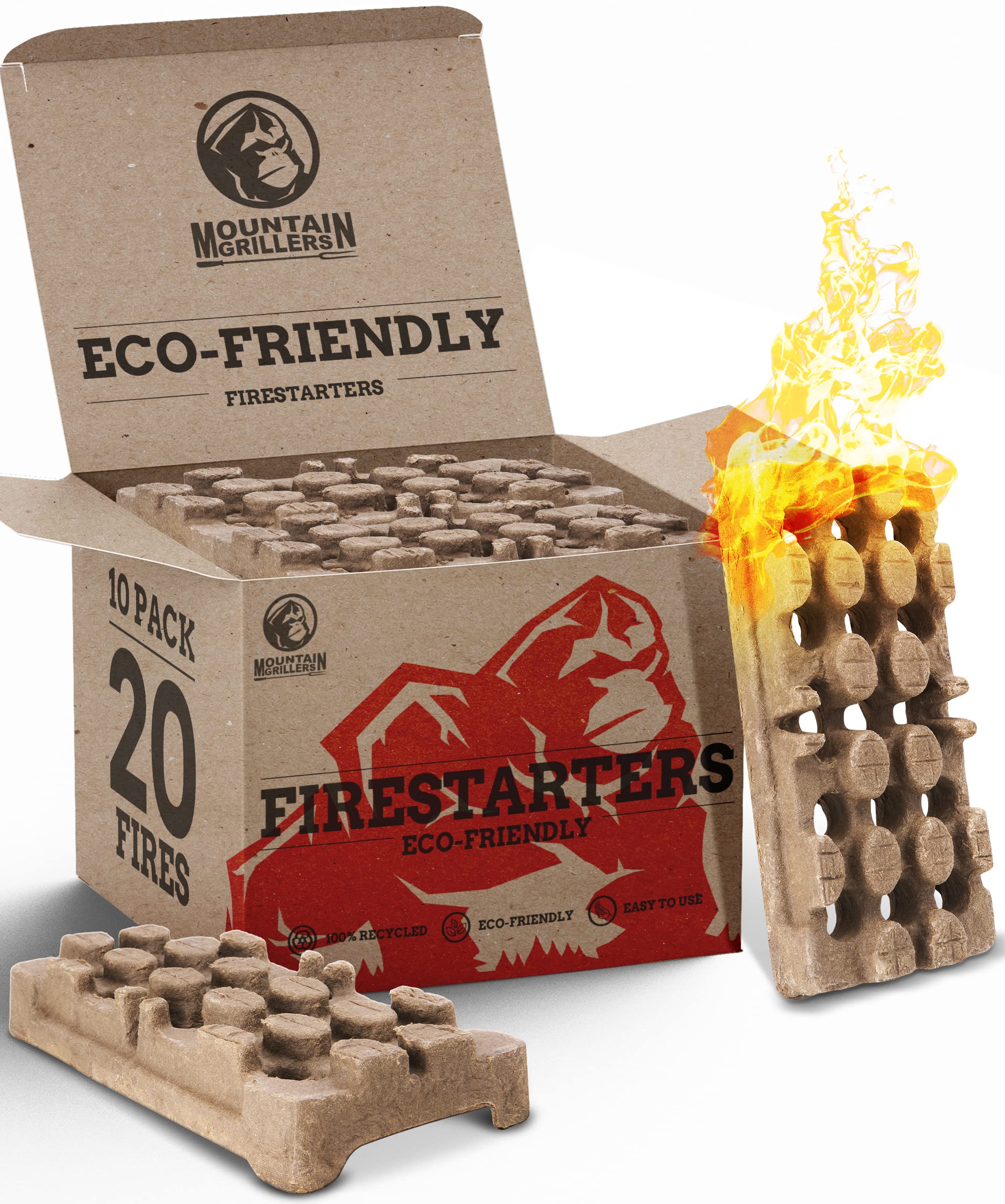Natural Firelighters for Wood Burner, Fireplace & BBQ | Eco-Friendly Fire Starters for Indoor & Outdoor Use – Perfect for Camping, Backyard Grilling & Cozy Fireplace Nights