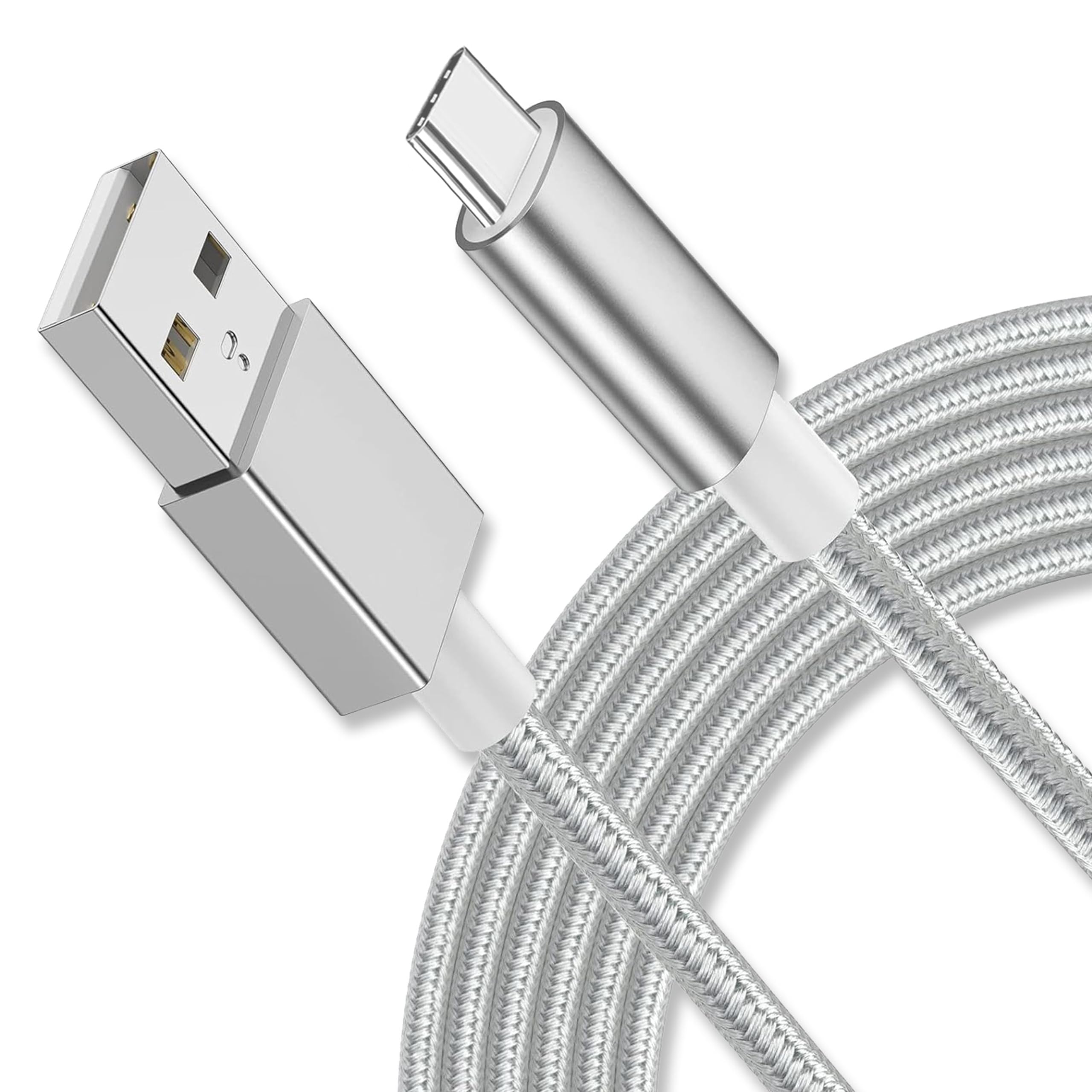 Fast Charging USB C Cable 6.6ft Nylon Braided - Compatible with Samsung Galaxy S21/S20/S10/S9/S8, Huawei P40/P30, OnePlus, LG, Xperia - Durable Type C Charger for Phones, Tablets & Laptops - Perfect for Home, Office & Travel Use