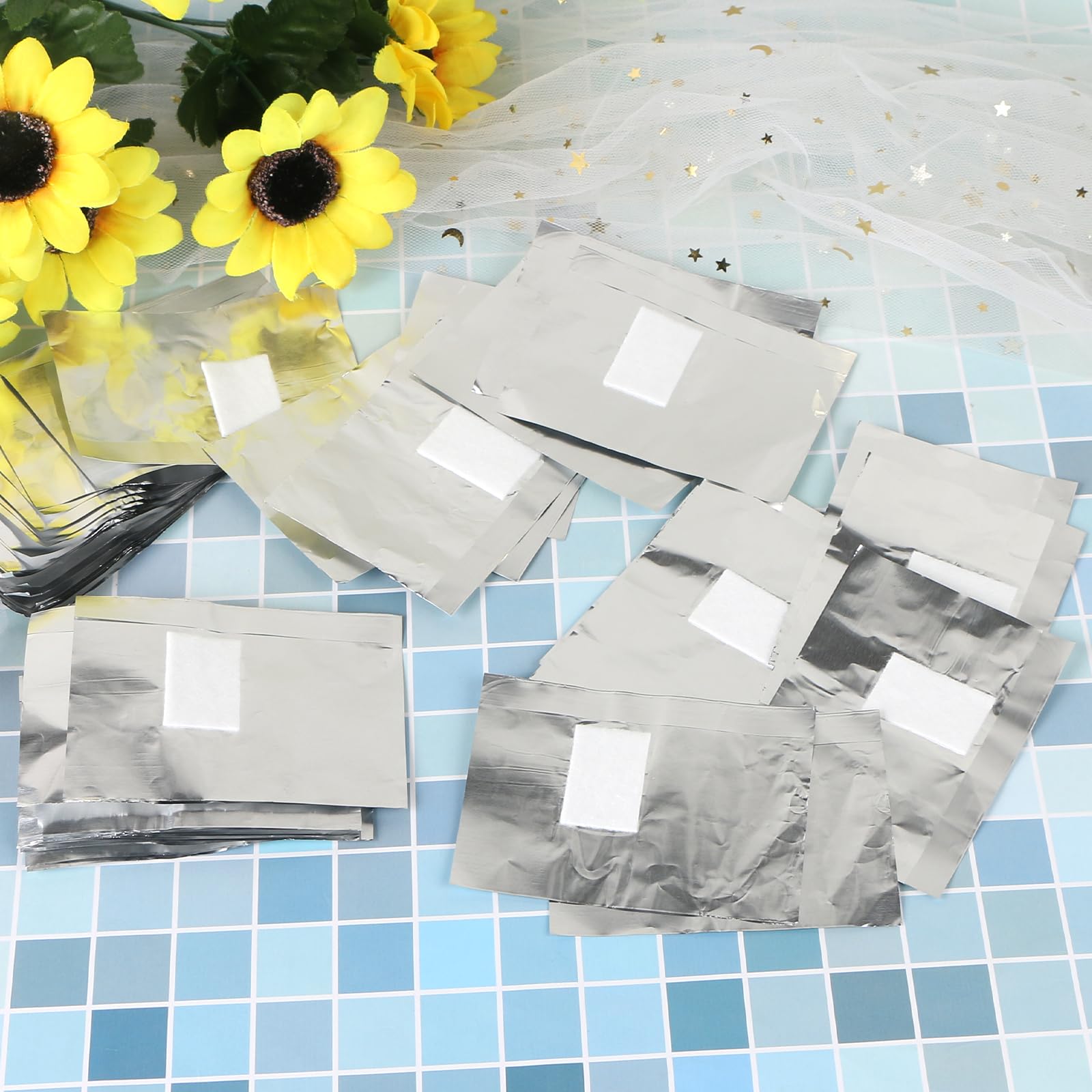 100pcs Nail Foil Wraps with Cotton Pads - Gel & Acrylic Polish Remover for Salon & Home Use