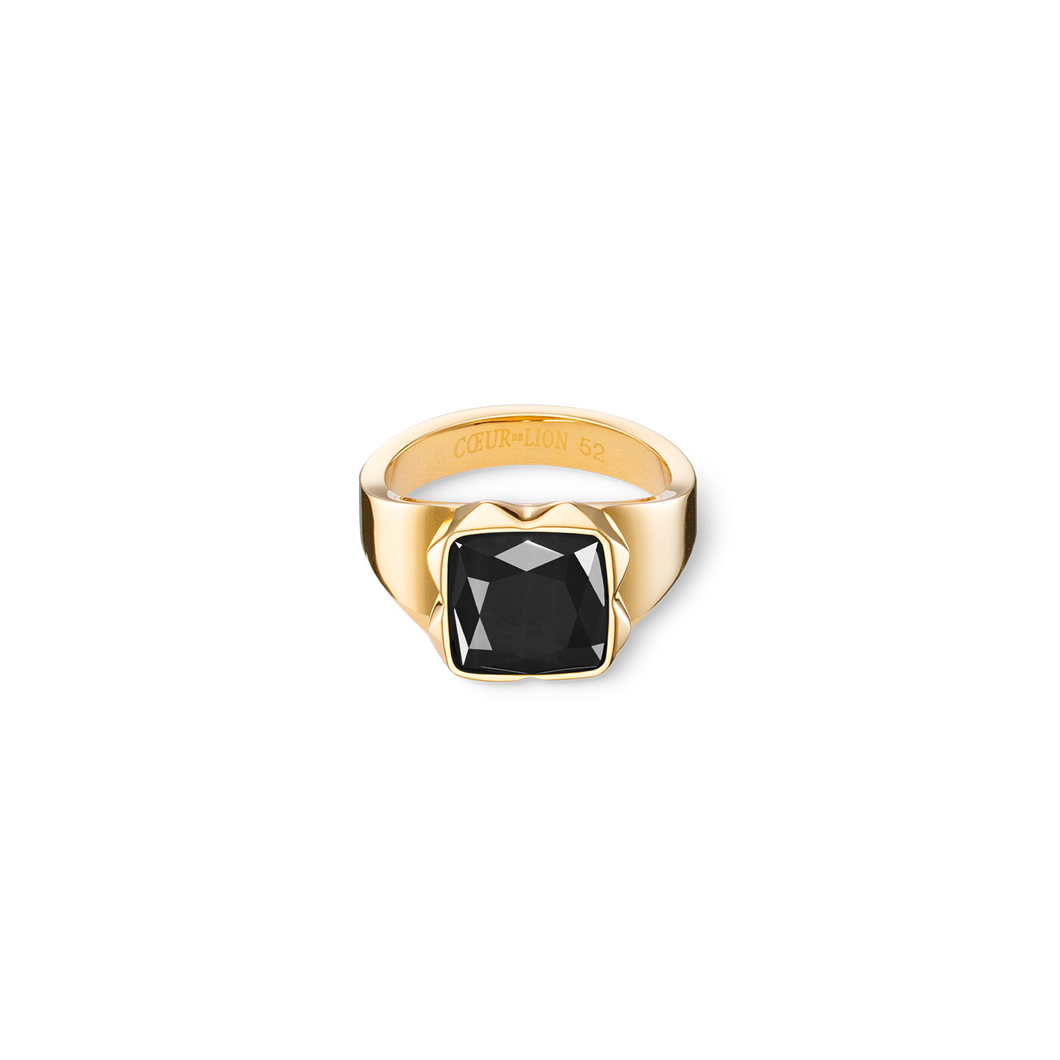 Onyx Gold Black Square Ring Spikes - Elegant Gothic Jewelry for Women, Perfect for Parties, Weddings, and Night Out