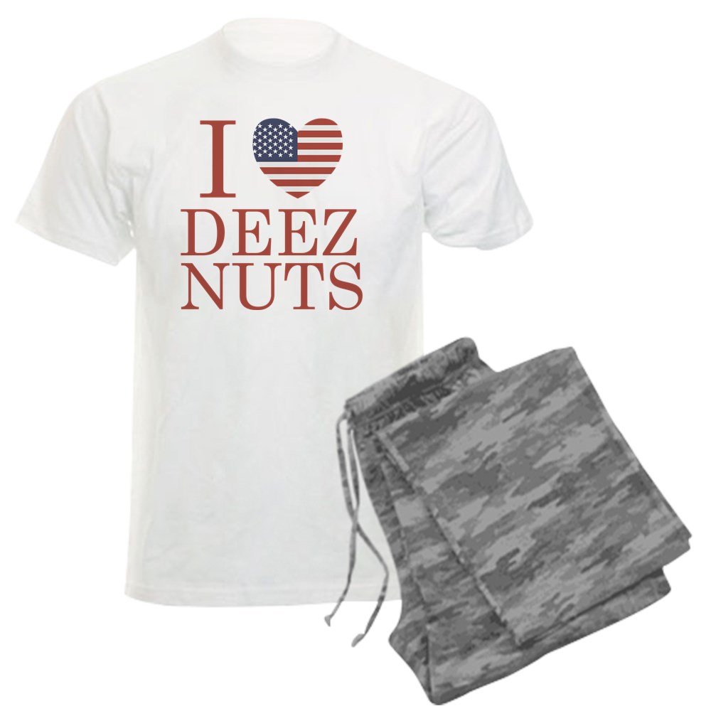 Funny I Love Deez Nuts Men's Pajama Set - Soft Lightweight Sleepwear for Lounge & Comfort - Perfect for Gifts, Sleepovers & Relaxing at Home